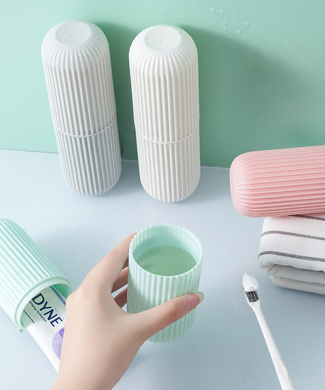 Capsule-shaped travel storage bottle, portable and sleek design