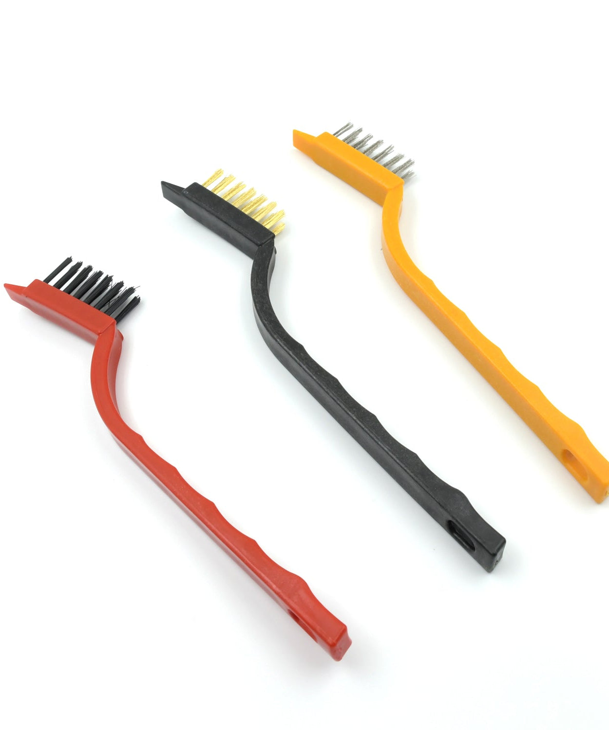 Mini Wire Brush Set - Brass, Nylon, Steel for Cleaning & Rust Removal (3 Pcs Set)