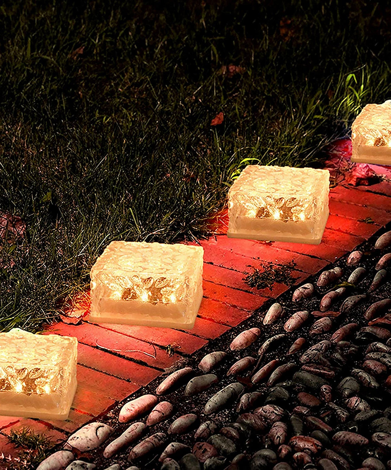 Solar Ice Cube Garden Light for Pathways & Christmas Decor