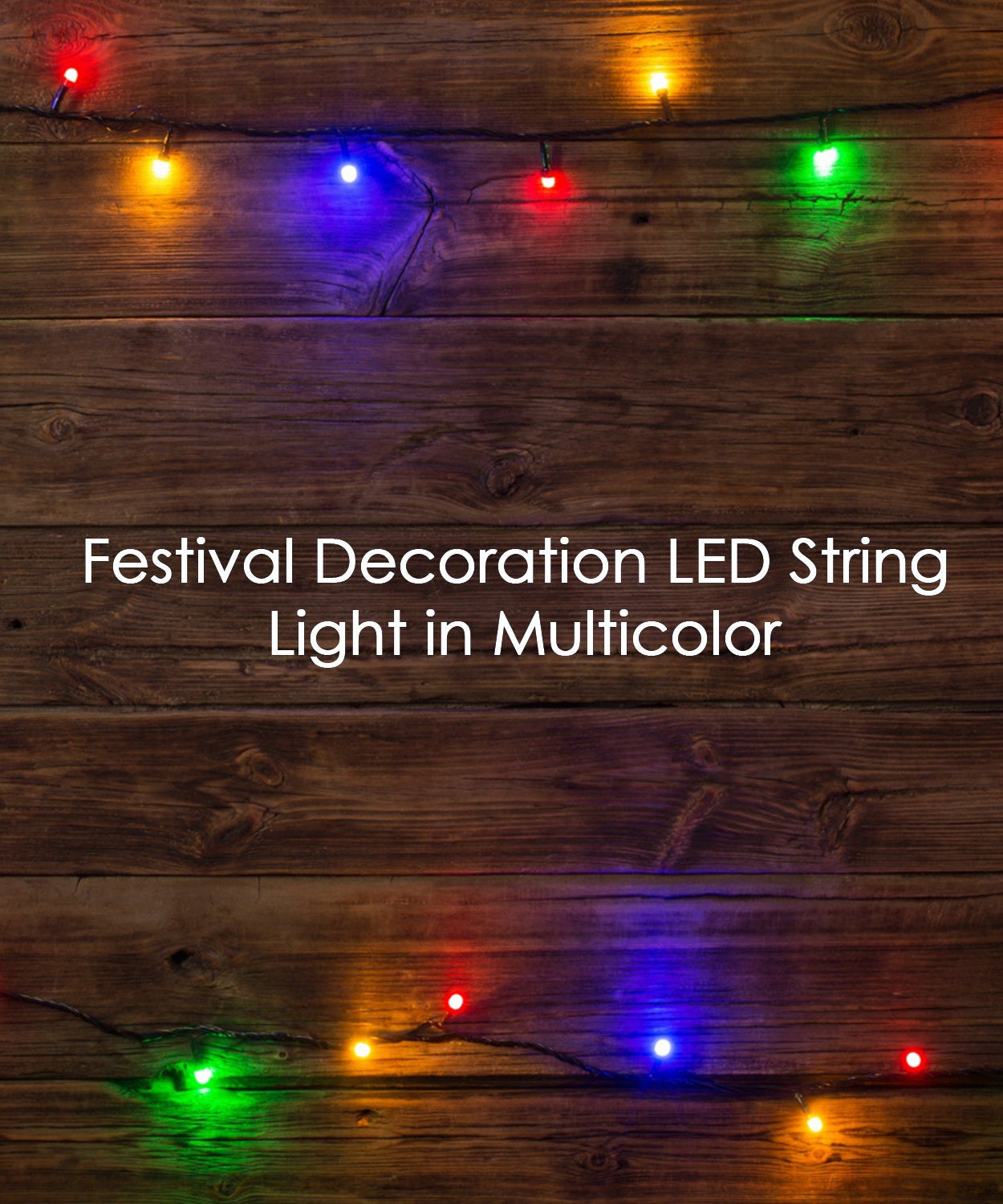 LED Christmas string lights, 3 meters, festive colors.