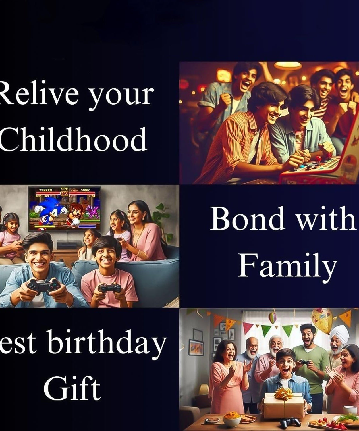 Wireless Controller Gamepad with 10,000+ Games, 4k Ultra HD Game Sticks Output, and 2.4GHz Wireless Controller Video Games with 64gb Memory Card (1 Set)