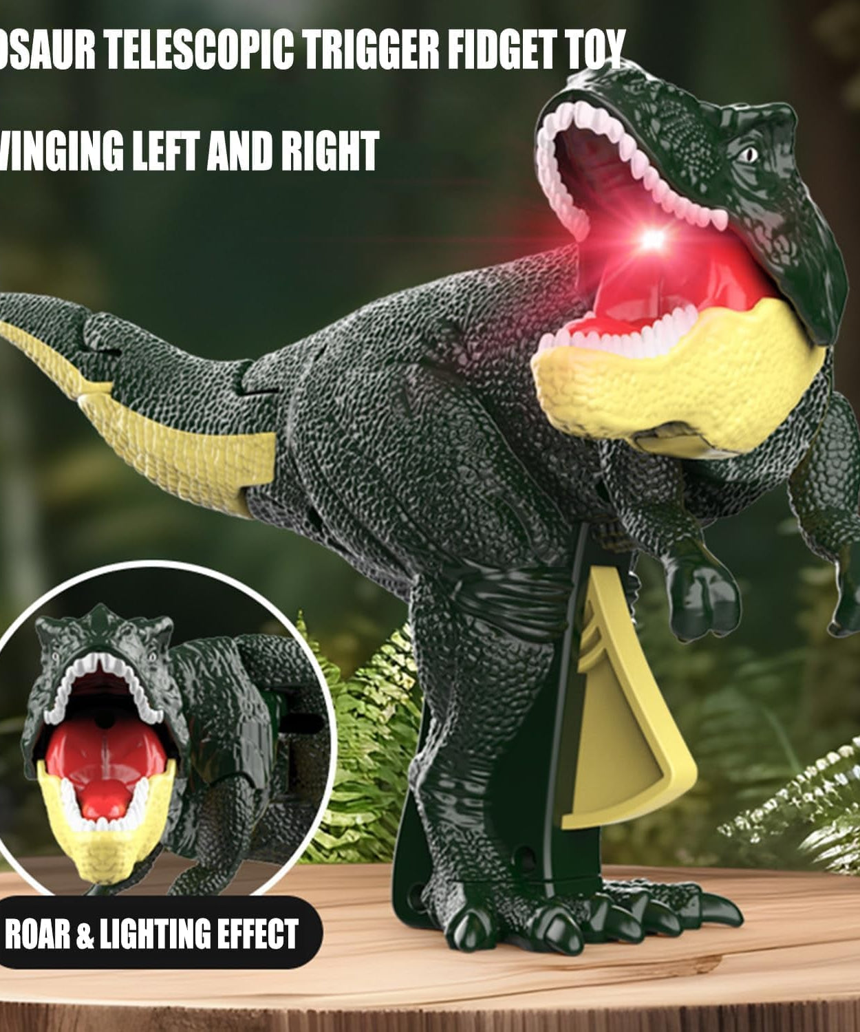 Dinosaur Roaring Toys Trigger, Dinosaurs Toys with Dinosaur Sound Lighting Model Vibrating Head Moving (3 + Years / 1 Pc)