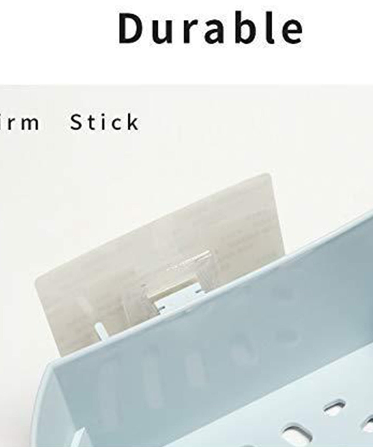 White plastic storage shelf with hooks