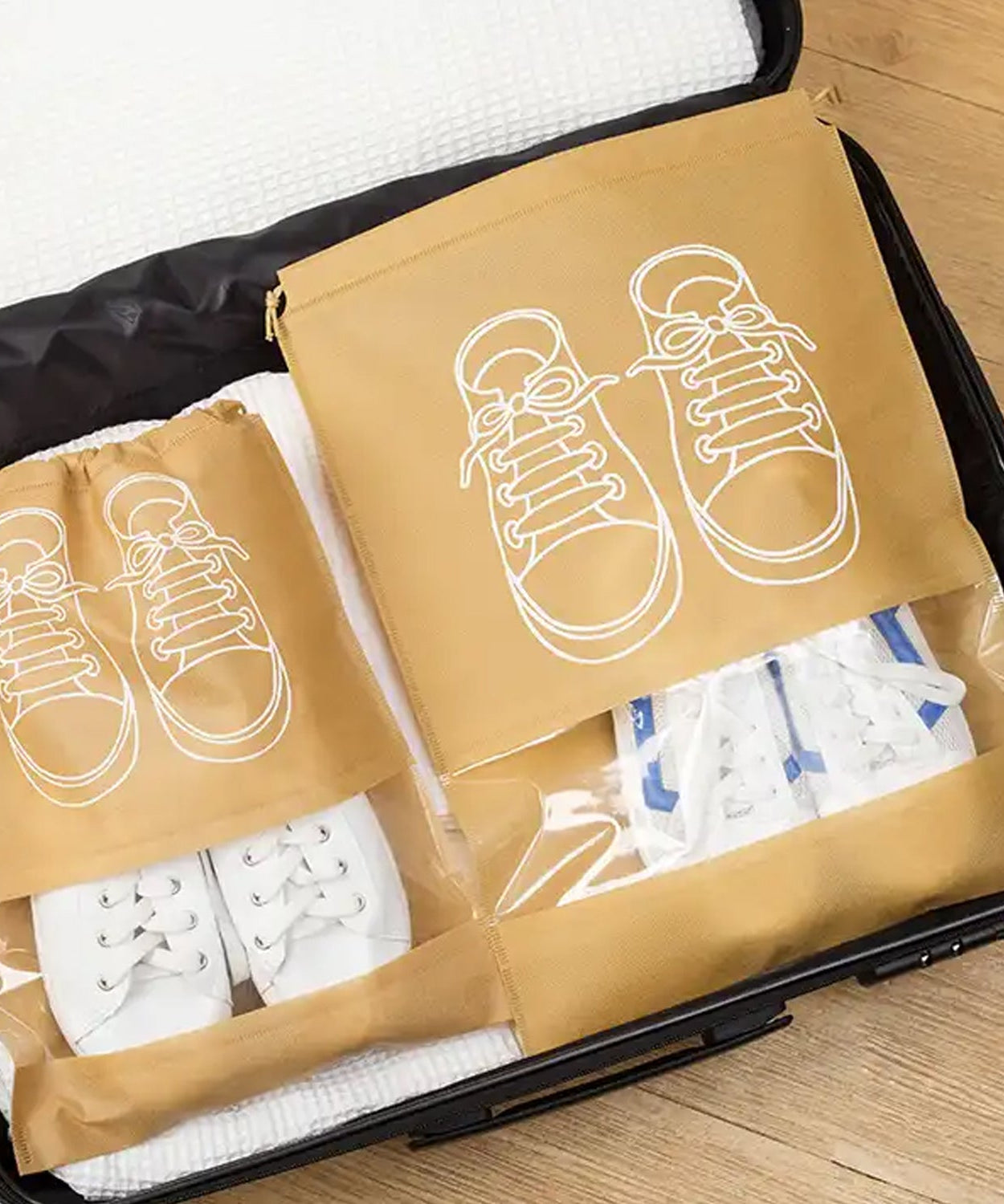 BEACH BAG SHOES STORAGE BAG CLOSET ORGANIZER NON-WOVEN TRAVEL PORTABLE BAG WATERPROOF POCKET CLOTHING CLASSIFIED HANGING BAG SHOE BAG LUGGAGE TRAVEL PORTABLE SHOE POUCH NON WOVEN TRANSPARENT WINDOW (3 PC )