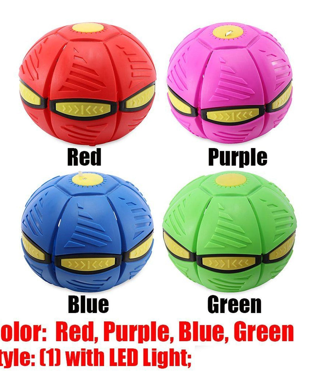 LED light flat throw disc for active play