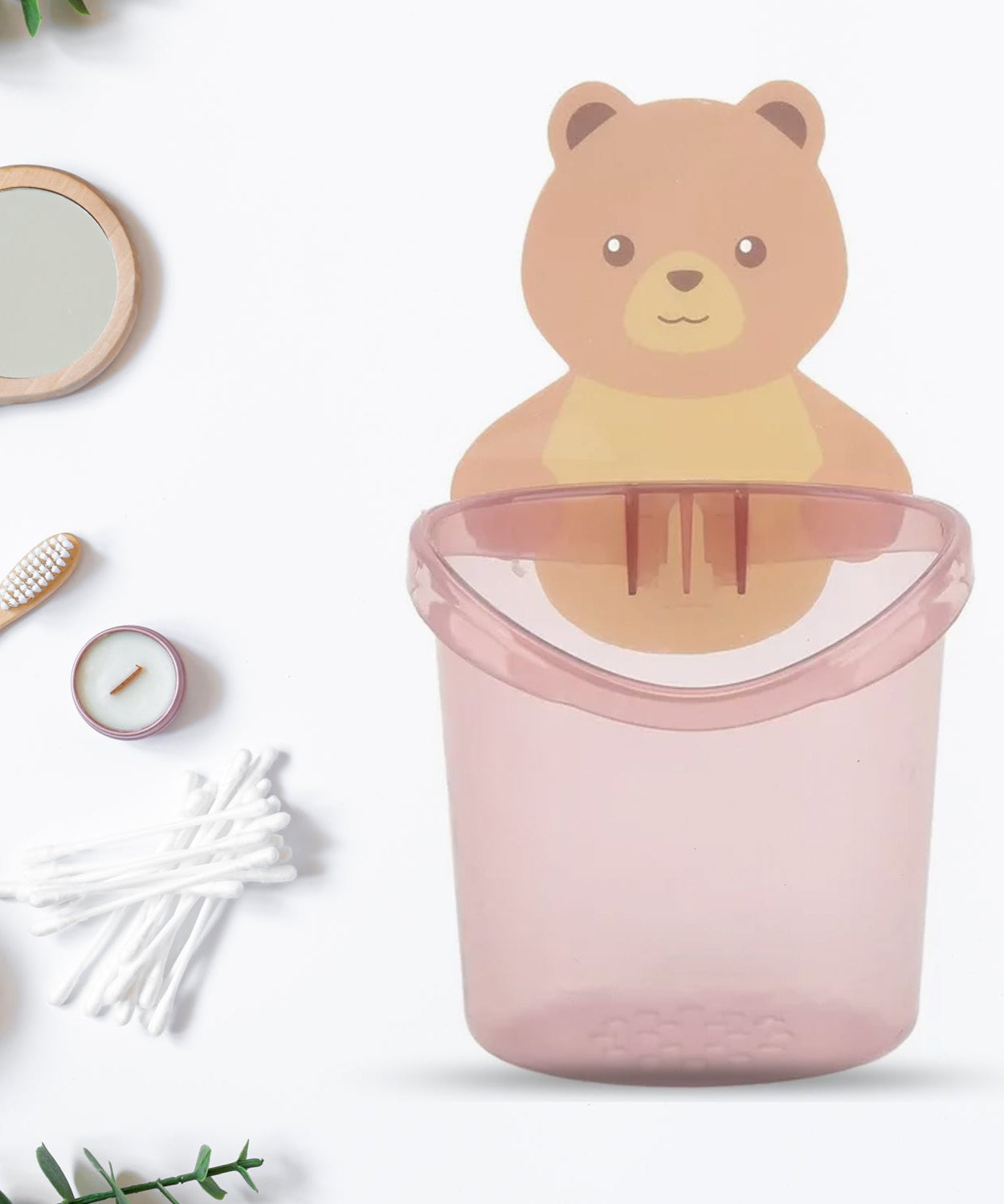 Self-adhesive teddy bear bathroom holder