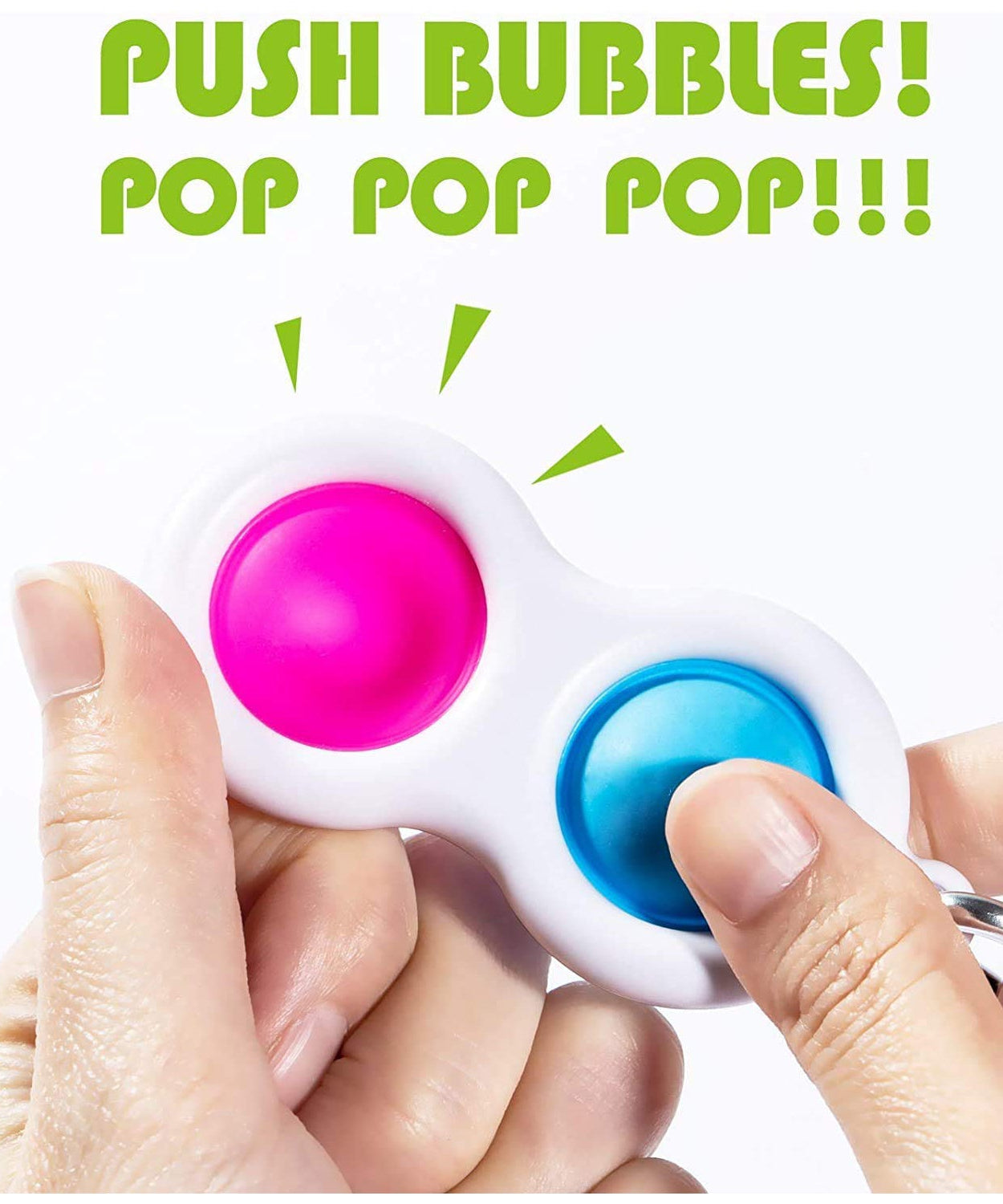 Small keychain with dimple fidget design