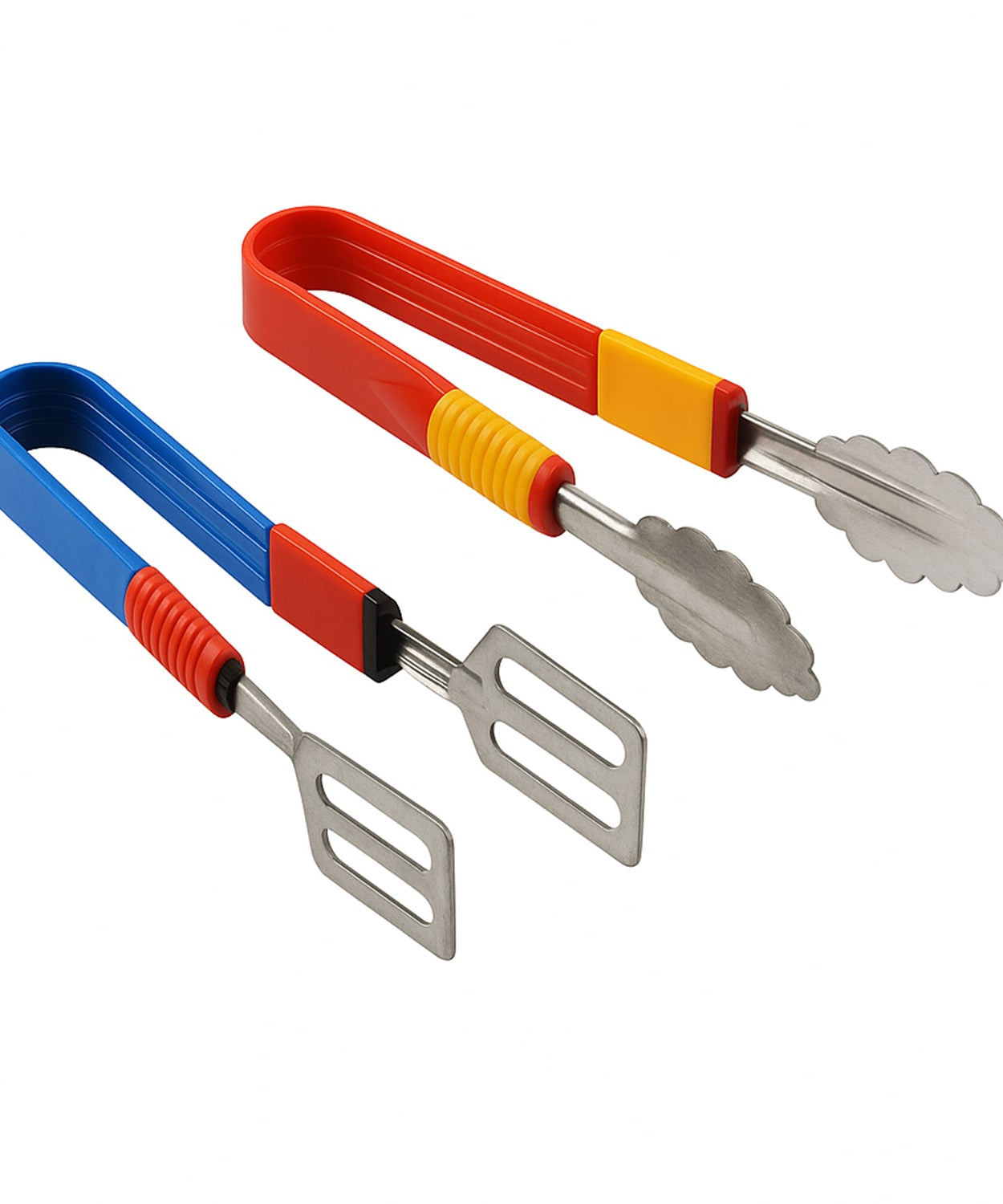 Stainless Steel Multipurpose Utility Tong / Serving Food Tongs / Tong for Kitchen and Bar / Frying, Clipping, Grilling Tong (2 Pcs Set)