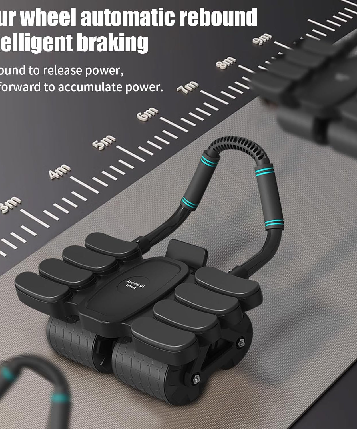 Automatic Rebound Abdominal Wheel with 8 Elbow Supports (1 Pc)