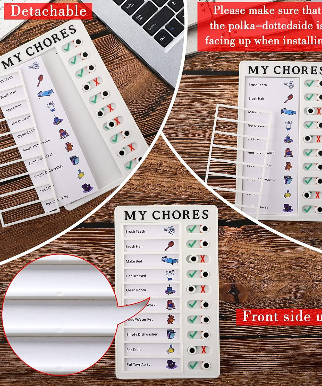 Portable My Chores Home Note Board Management Planning Memo Boards Reminding Time. (Size :- 20x12Cm)