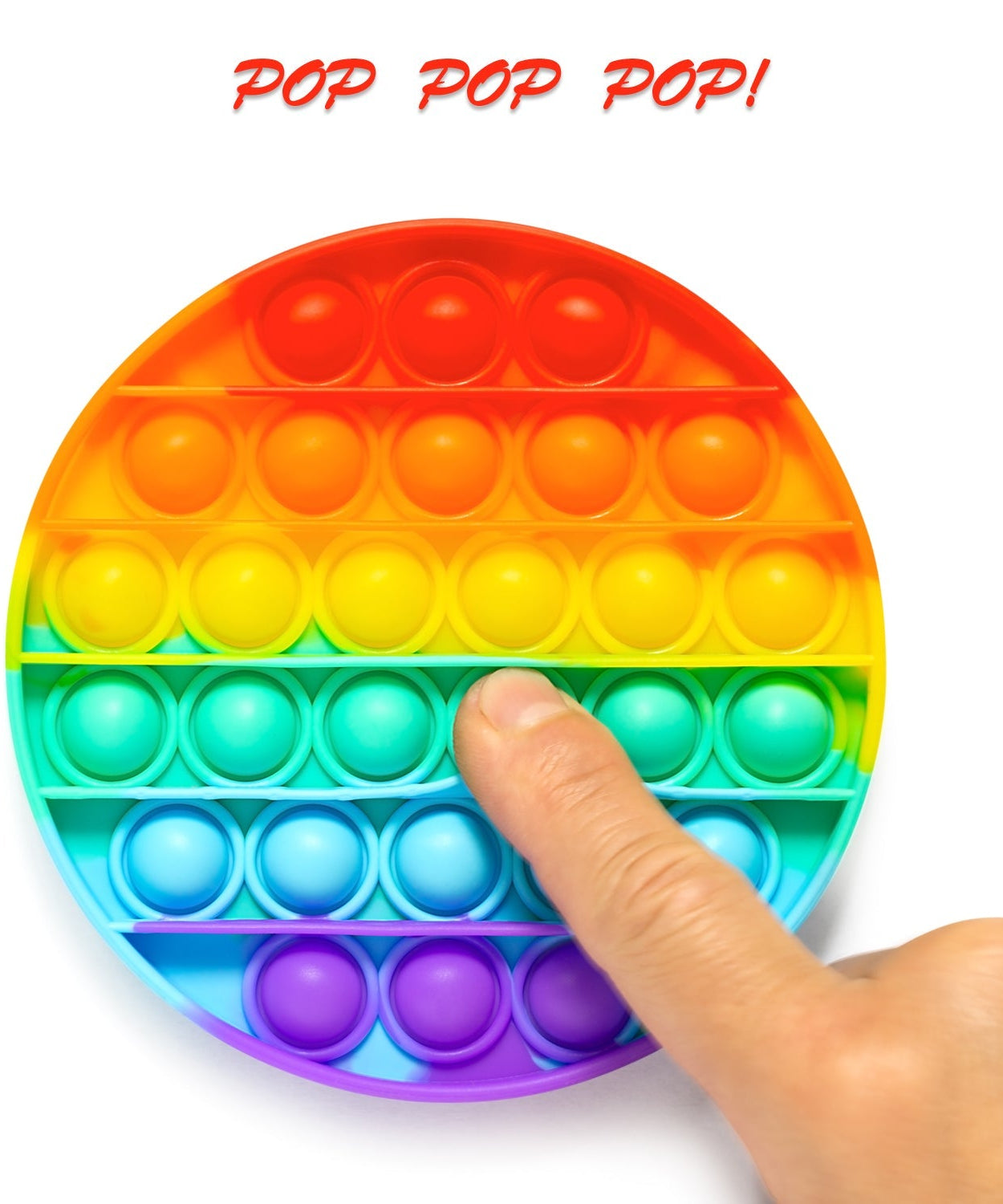 Round  it toy with red and blue colors.