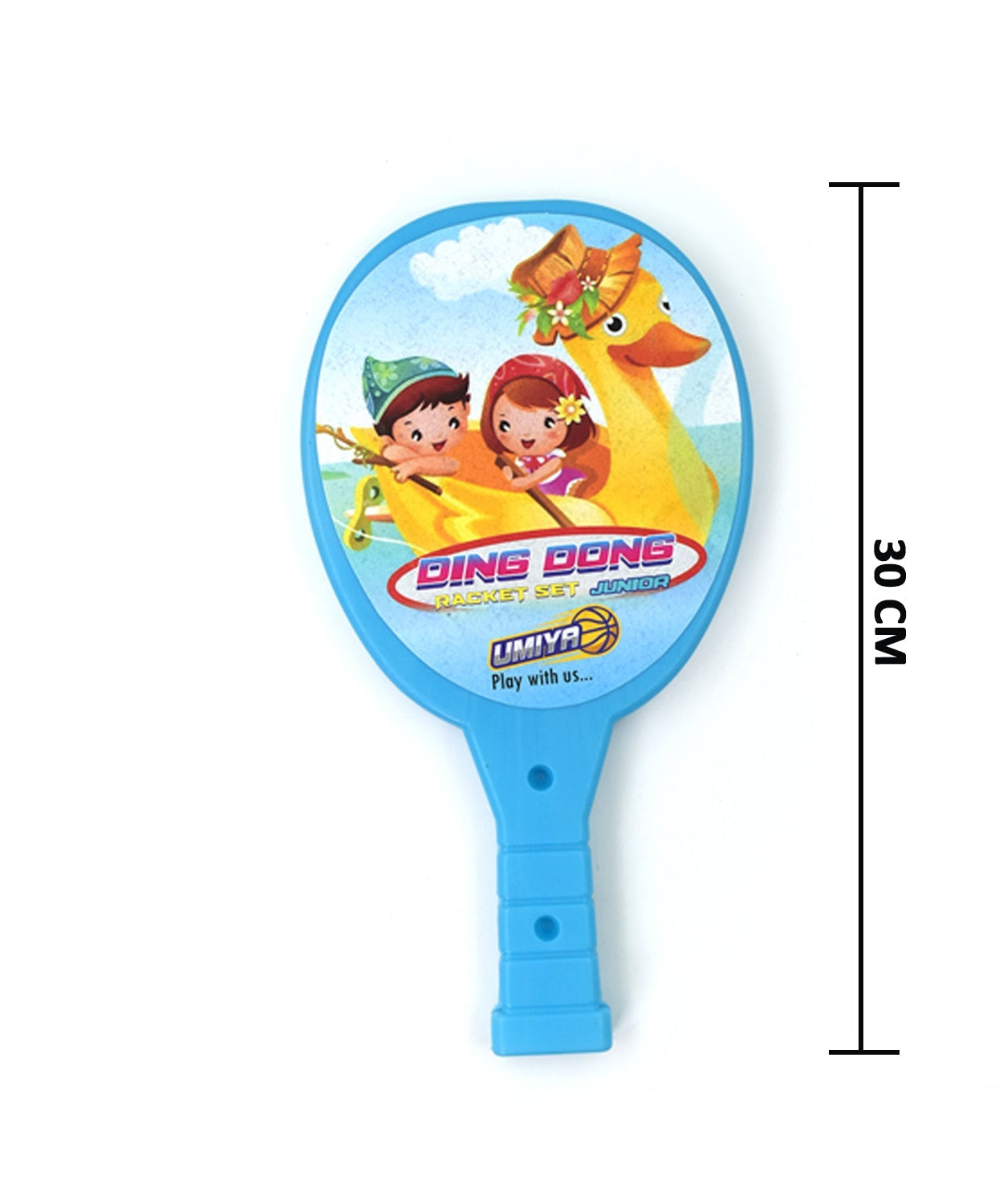 Kids' table tennis set, plastic rackets and ball.