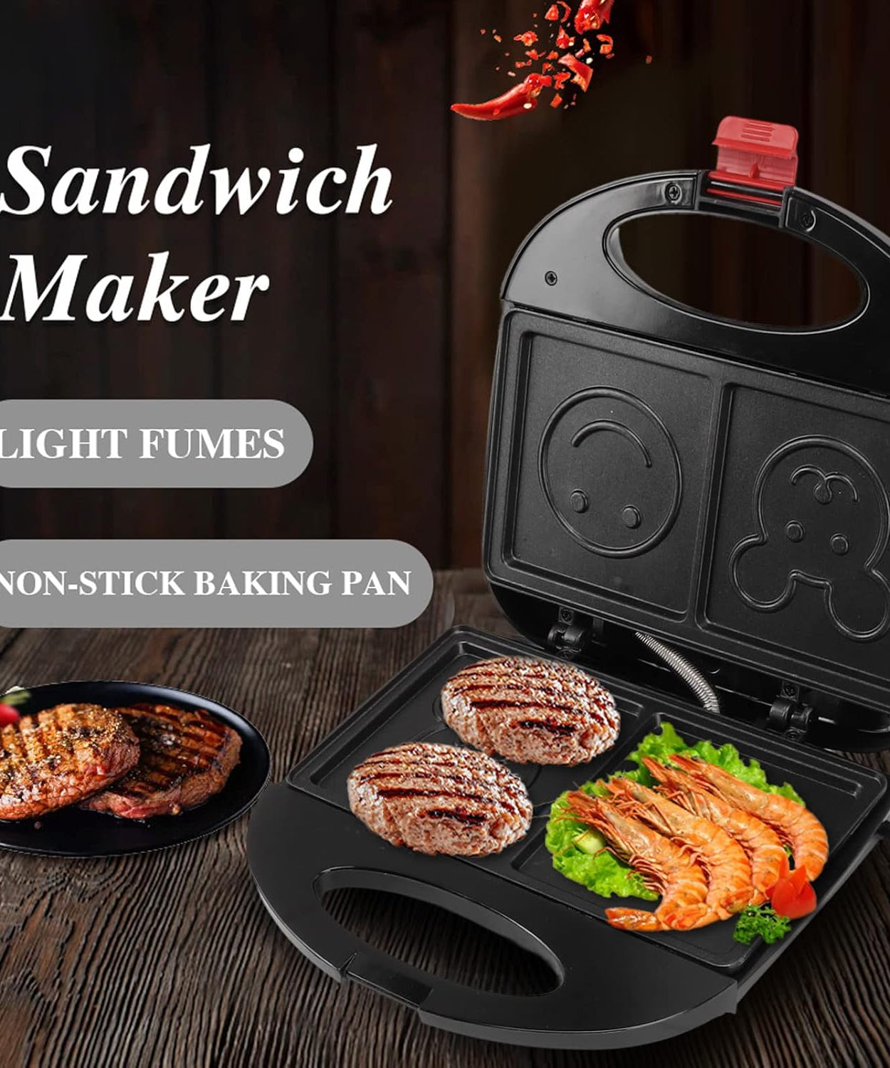 Super Jumbo XL 750-Watt Sandwich Maker