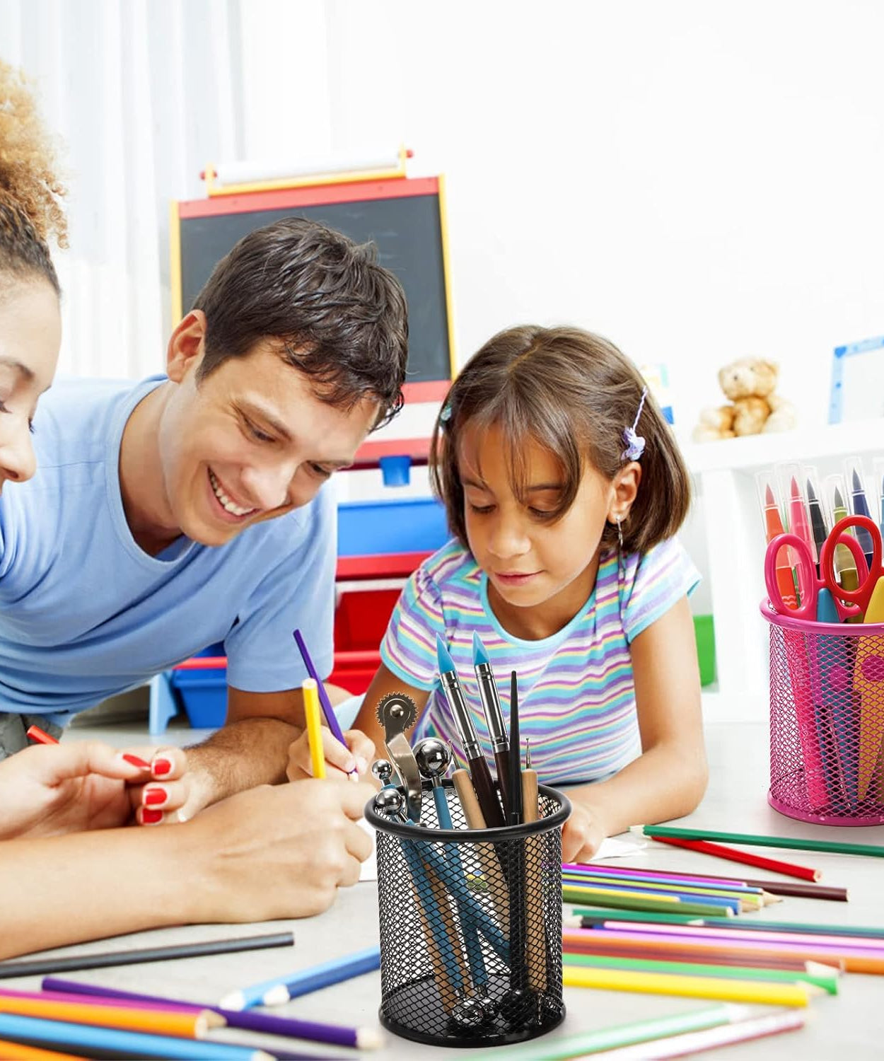 Metal Mesh Pen Holder for Desk (1 Pc): Pen Stand, Pencil Organizer, Stationery Storage