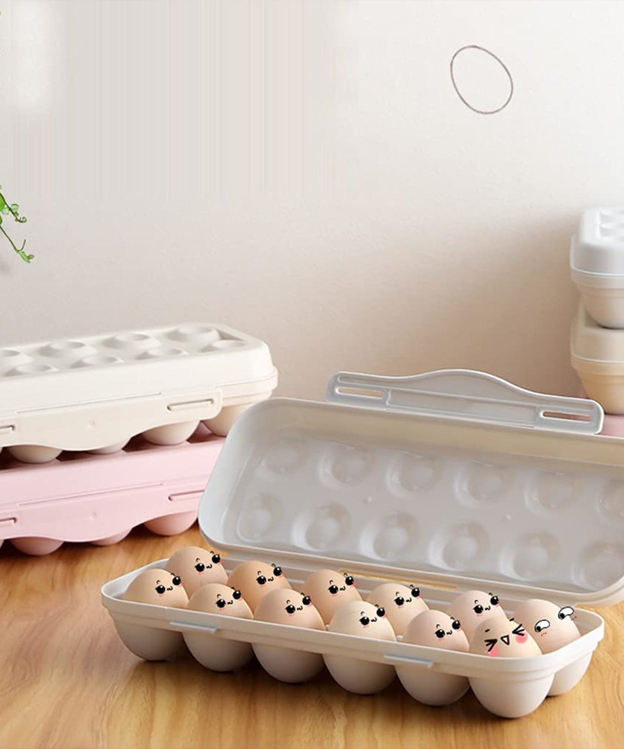 18 Grid Egg Holder Storage, Shock-Proof Egg Container with Buckle, Egg Carrier, Egg Tray, Egg Shelter, Effective Full Seal, Egg House use for Fridge, Camping, Kitchen