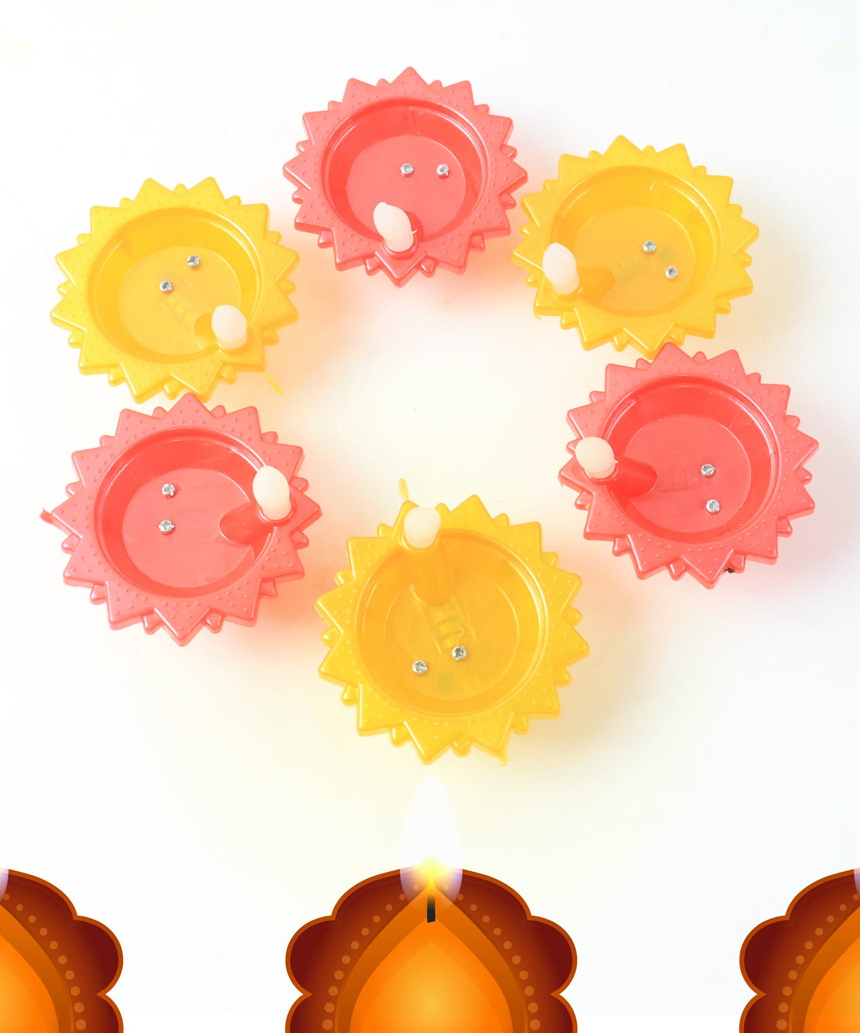Water Sensor LED Diya Set (6 Pc)