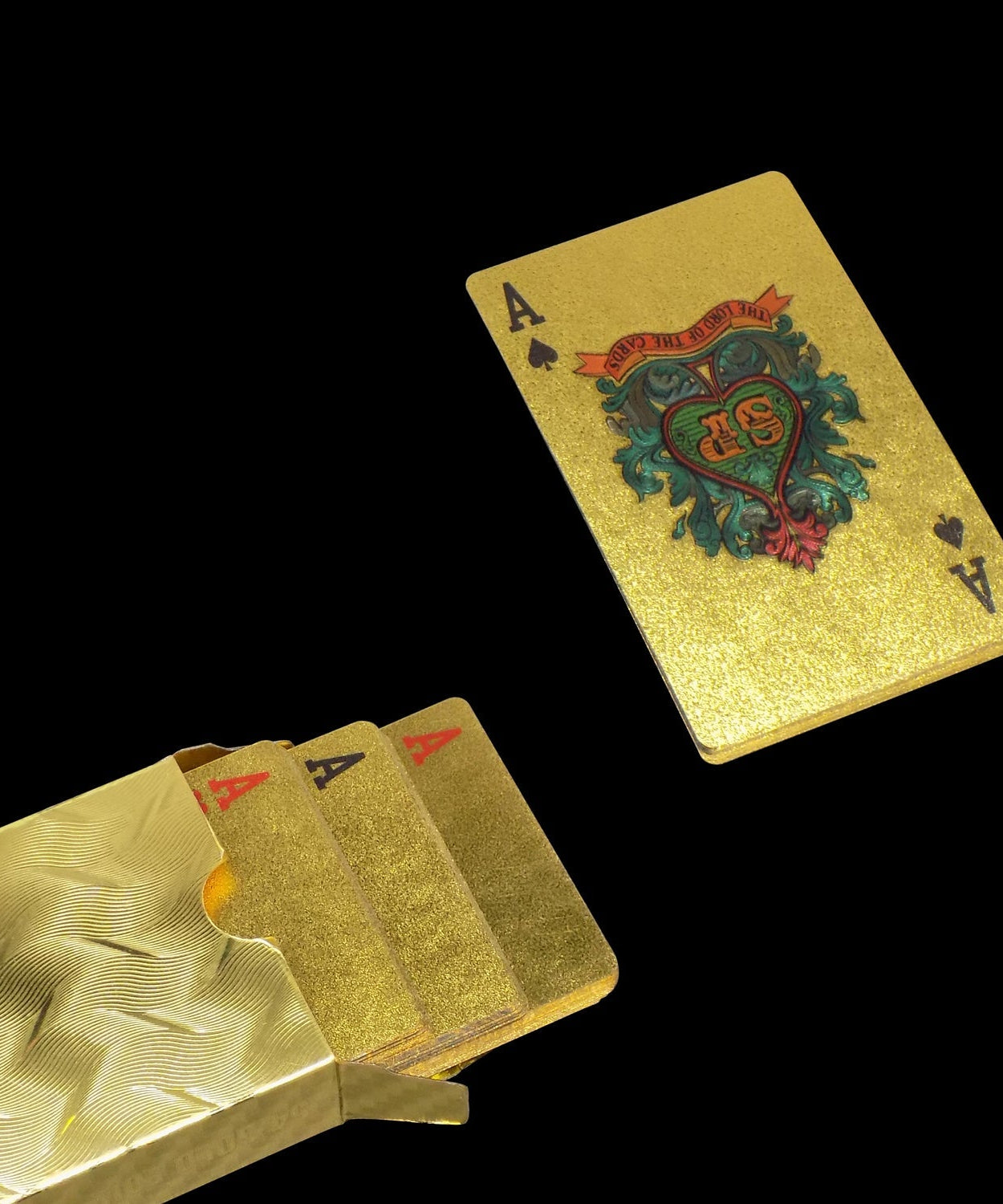 Stylish gold poker cards, elegant and high-end