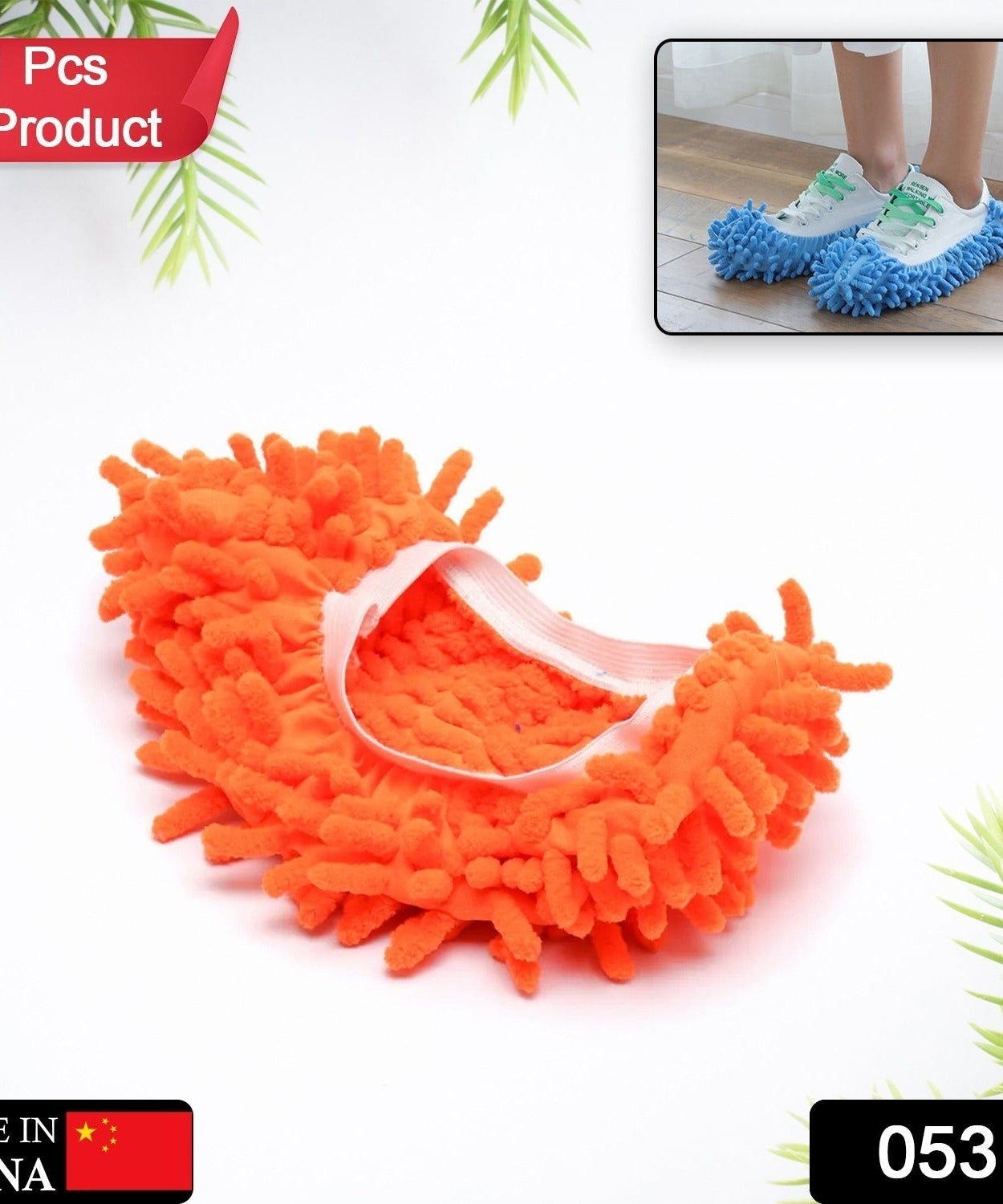 Dust mop slippers designed for cleaning floors while walking.