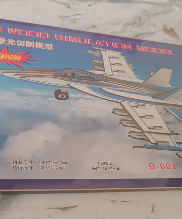 3D Wooden Aircraft Puzzle DIY Assembly Kit (Mix Design – 1 Set)