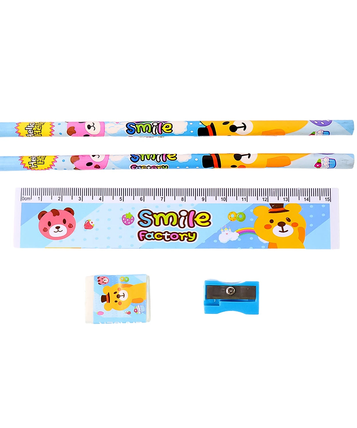 Wooden Pencil Set (5 Pc): School Supplies, Stationery Set for Kids