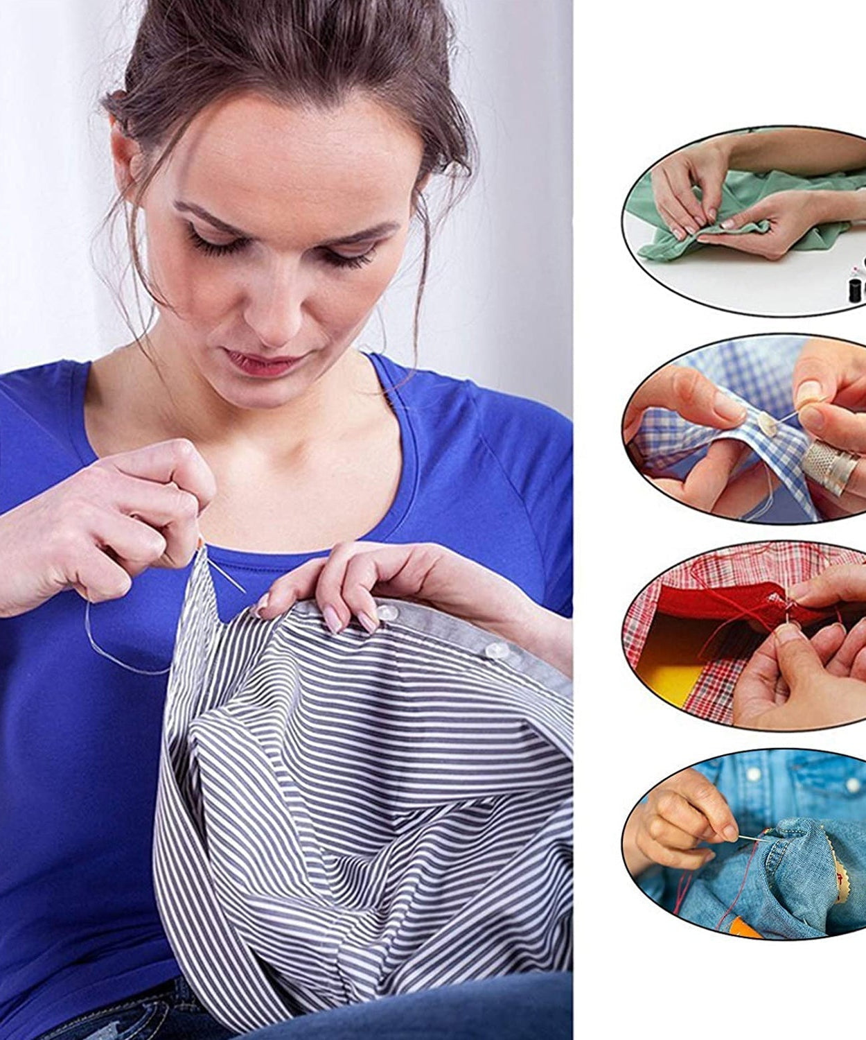 Handy 48-piece sewing set for household fabric repairs and DIY projects.