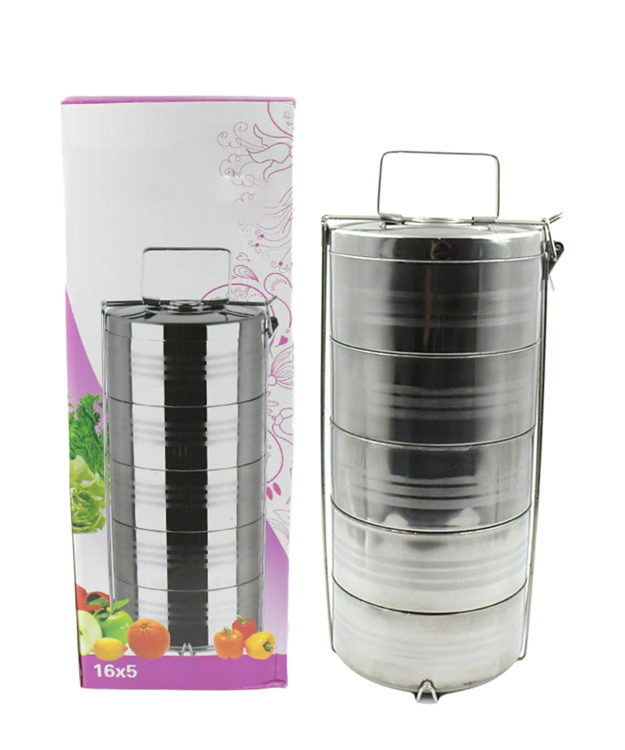 5-compartment tiffin for leakproof storage