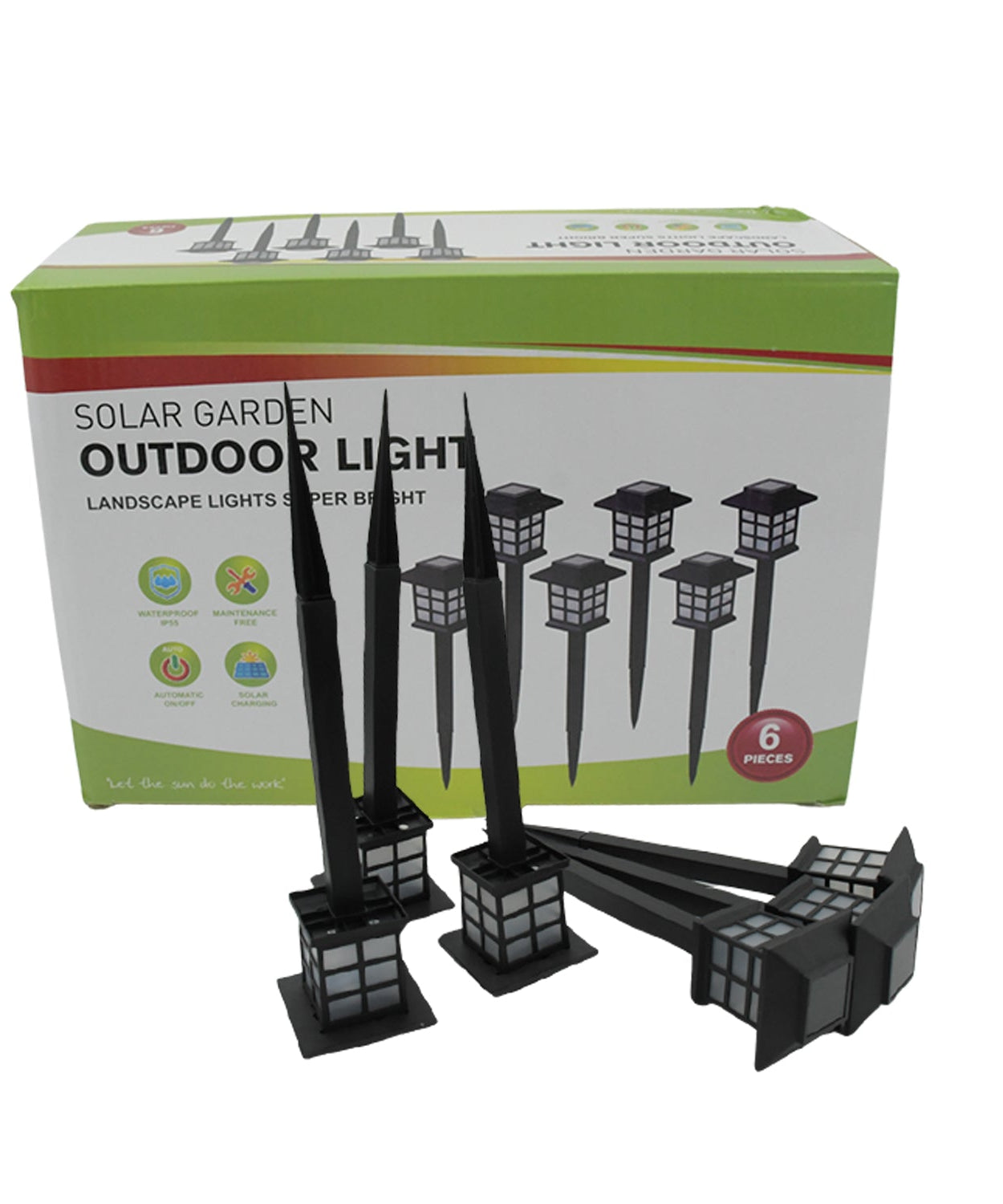 Long-lasting LED solar lights, 6 pack for outdoor pathways
