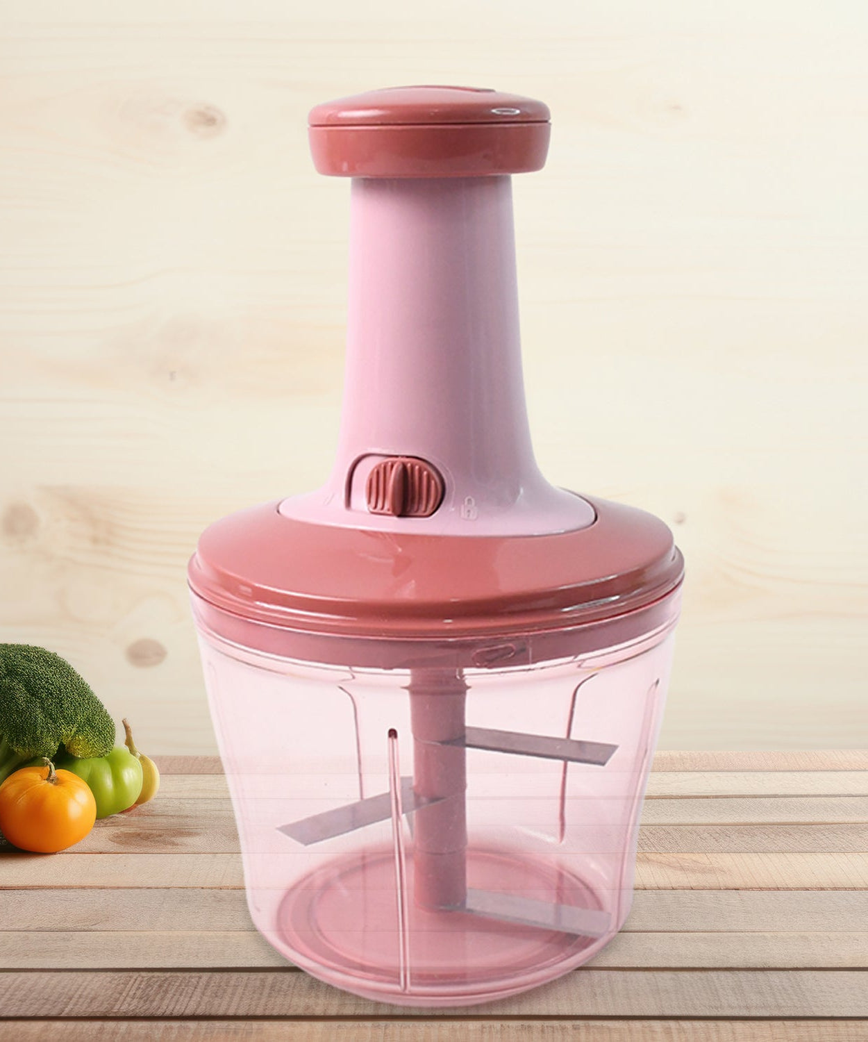 Apex  Quba Push Chopper with Stainless Steel Blades (1000ml)