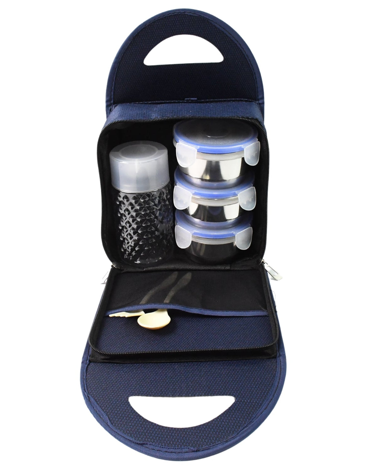 Compact Stainless Steel Airtight Lunch Box Set - 4 pcs (3 Leakproof Containers and 1 Bottle)