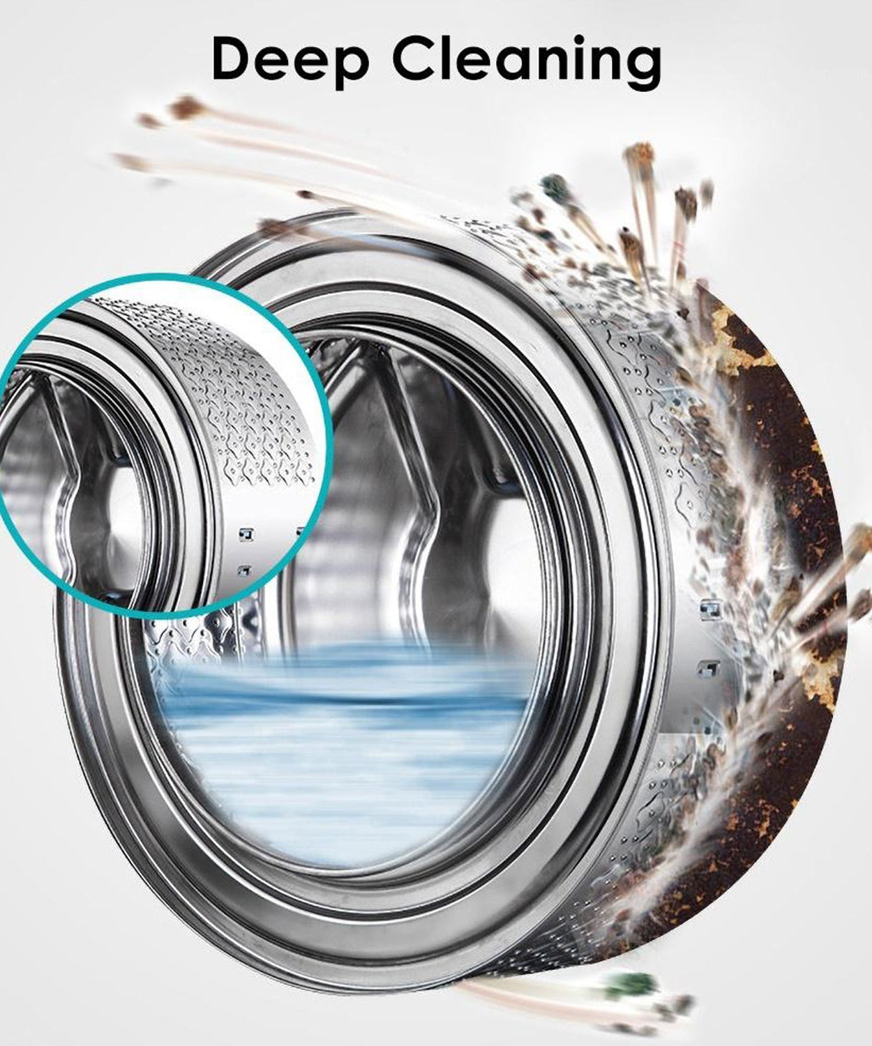 Deep cleaning detergent for washing machine maintenance