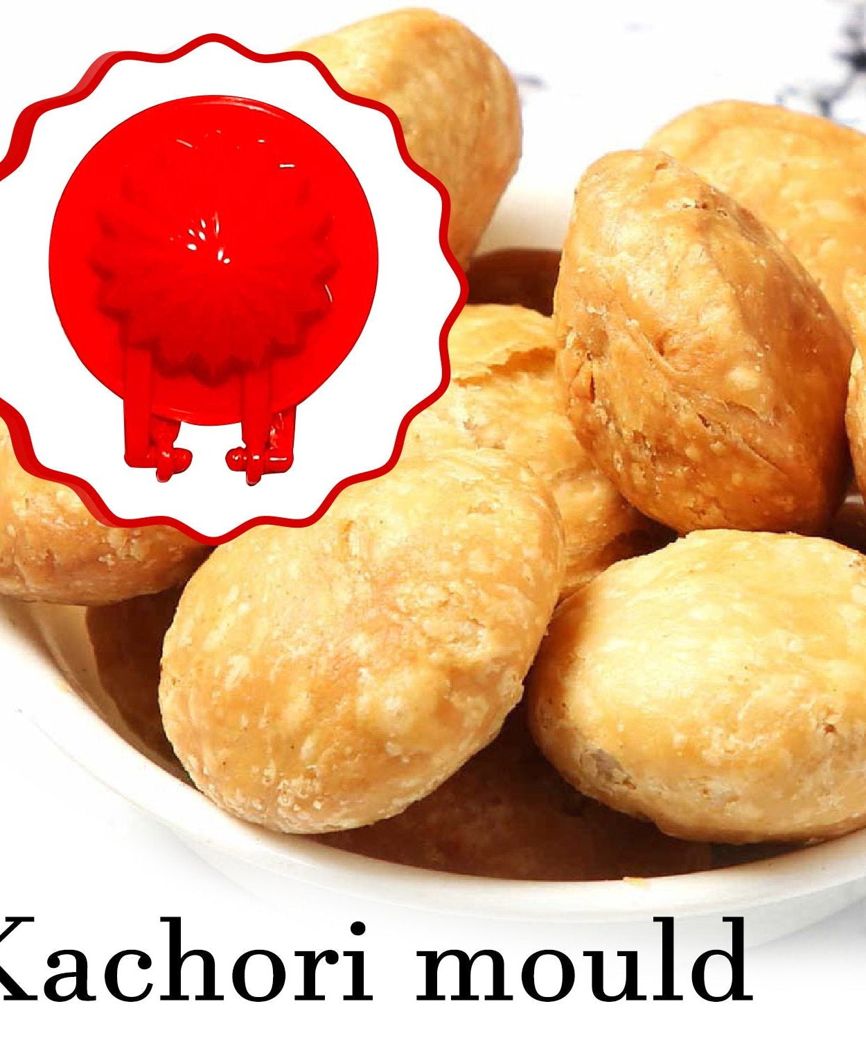 Set of 4 red plastic dough molds for kitchen cooking