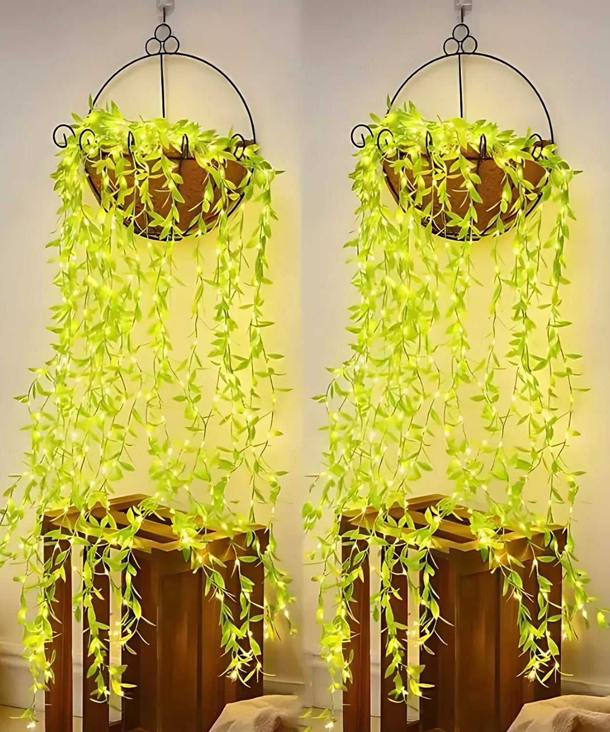 Green Artificial Leaf Fairy Light String