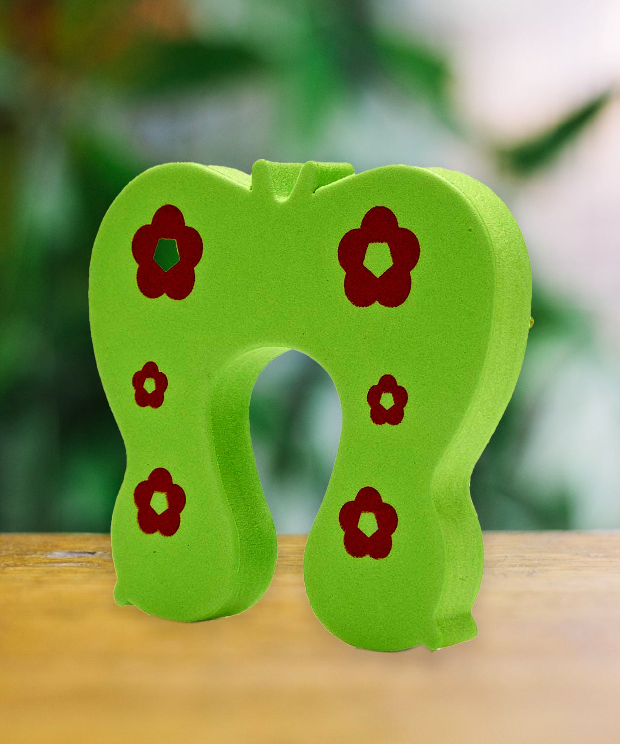 Soft foam door guard for kids, cute animal-shaped, keeps doors secure