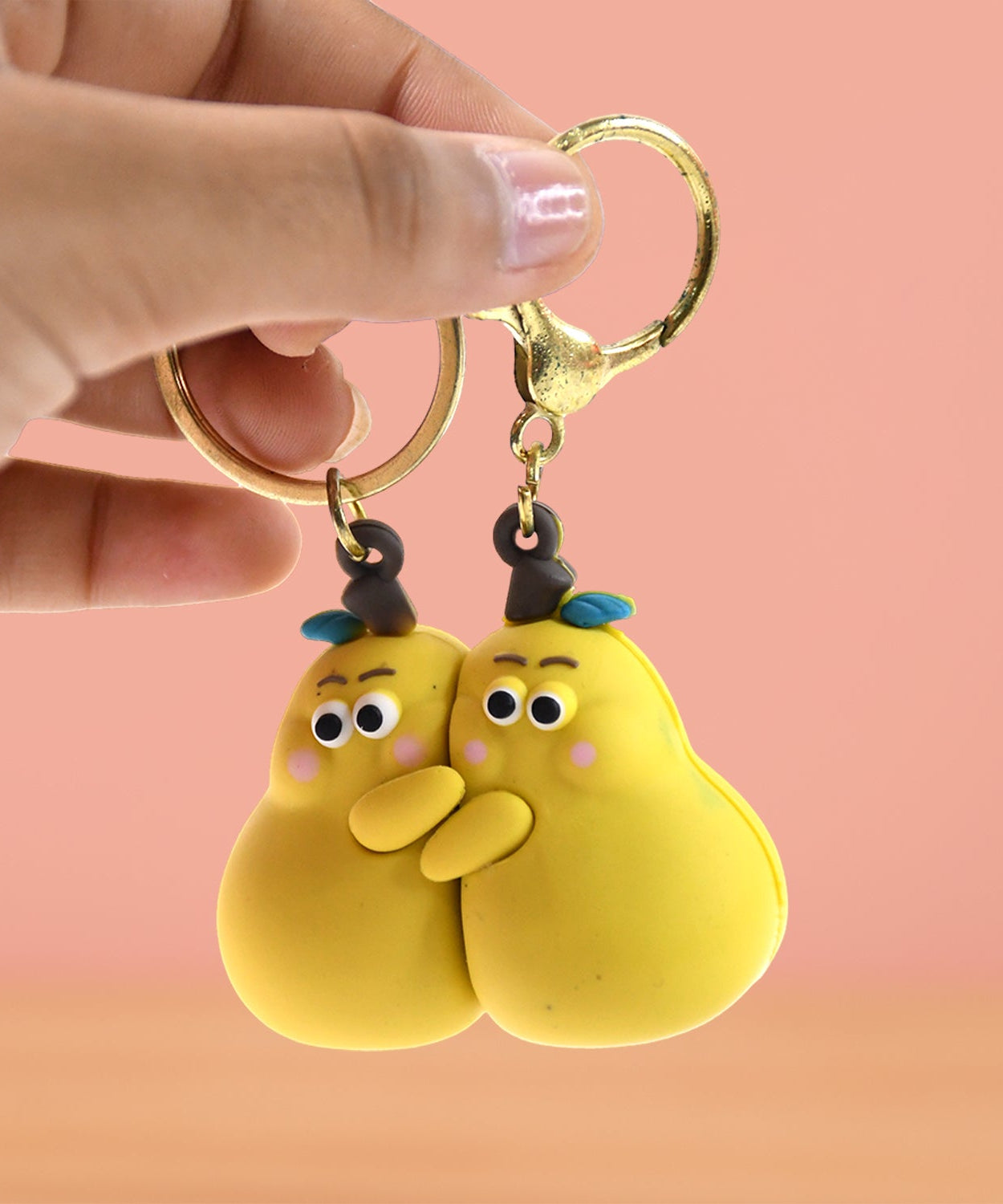 2-in-1 Cute Cartoon Couple Keychain