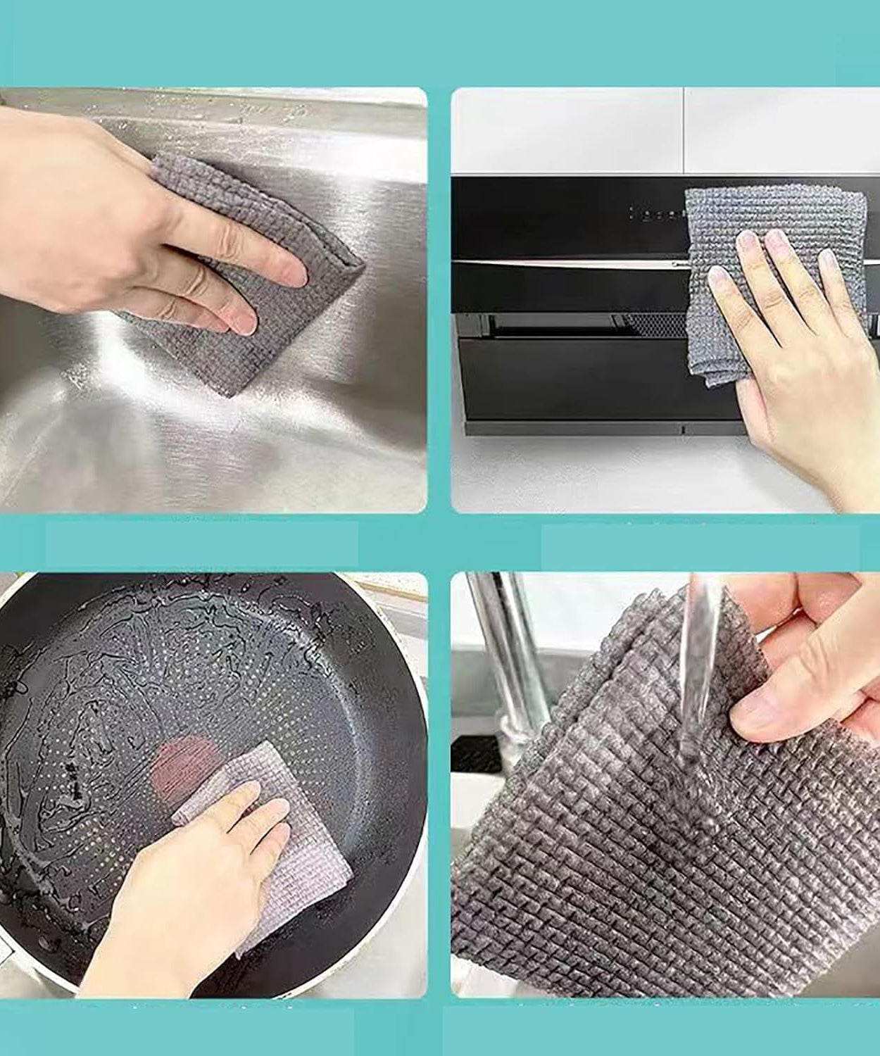 Durable Microfiber Kitchen Scrub Cloth – Wear-Resistant & Multipurpose Cleaning Cloth (20×22cm, 1 Pc)