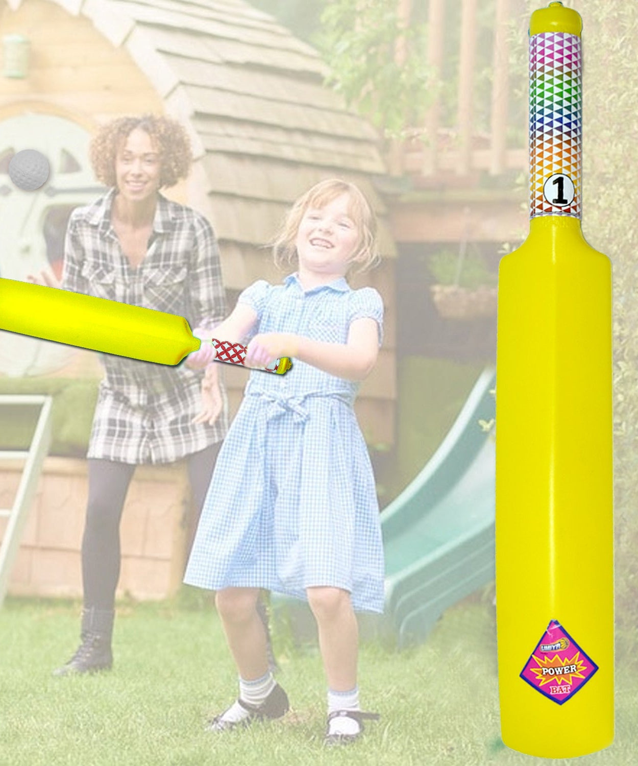 Plastic cricket bat and ball set with detailed design for young players