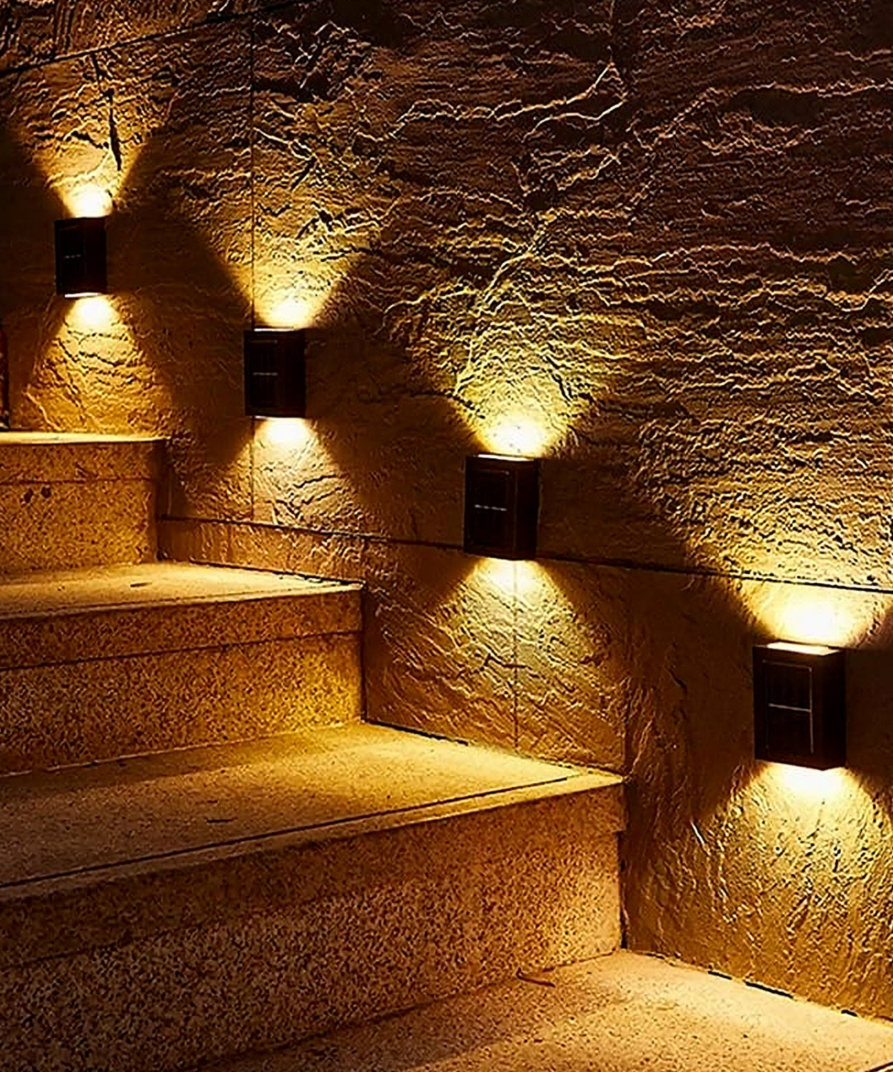 Solar Wall Lights Small Fence Lights Solar Powered Up Down LED Porch Light Garden Lights Outdoor Solar Landscape Lights WaterProof Light (1 Pc)