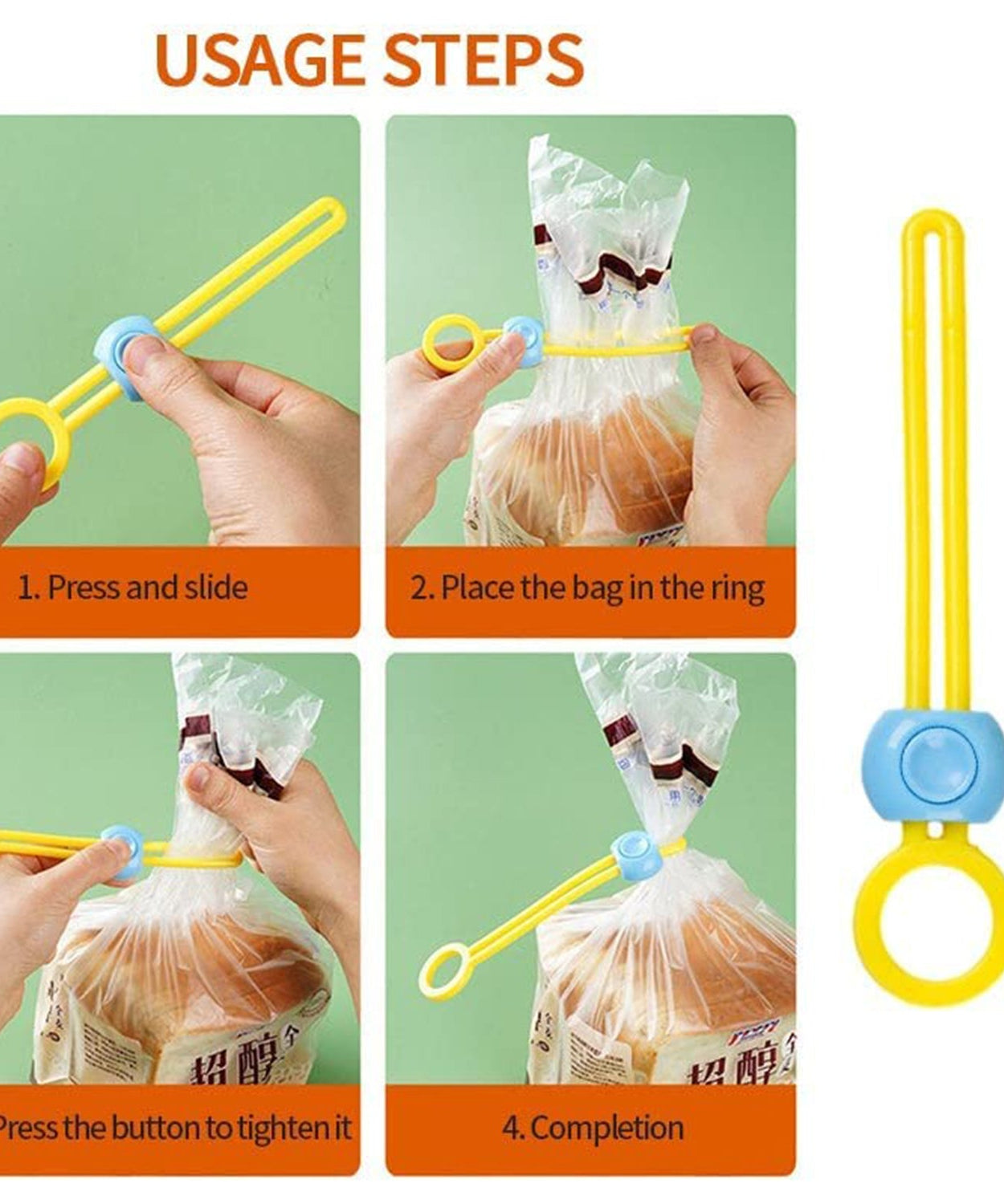 Food Bag Sealing Clips - Multi-Purpose Reusable Organizers for Kitchen & Home (1pc)