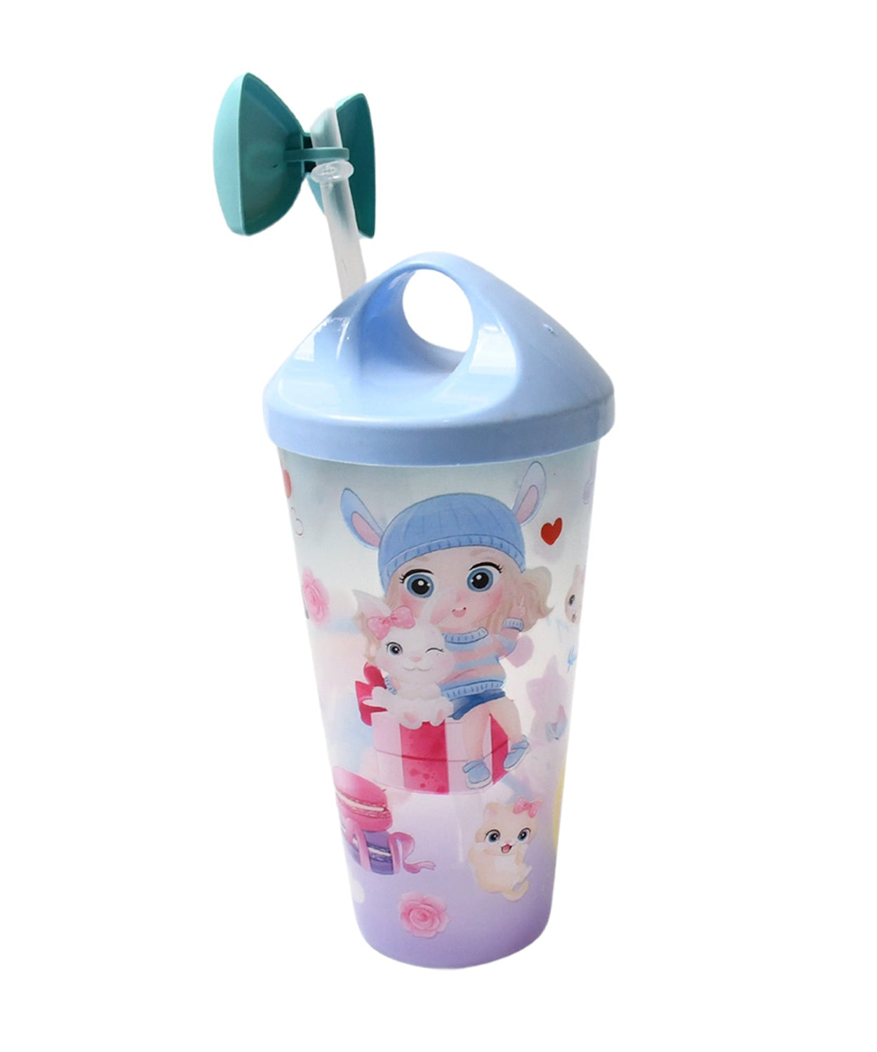 Unicorn Water Bottle with Straw & Lid for Kids (With Light)