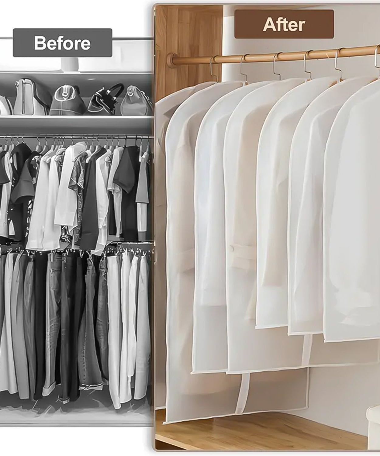 Portable Non-Woven Men's Suit Cover with Zipper