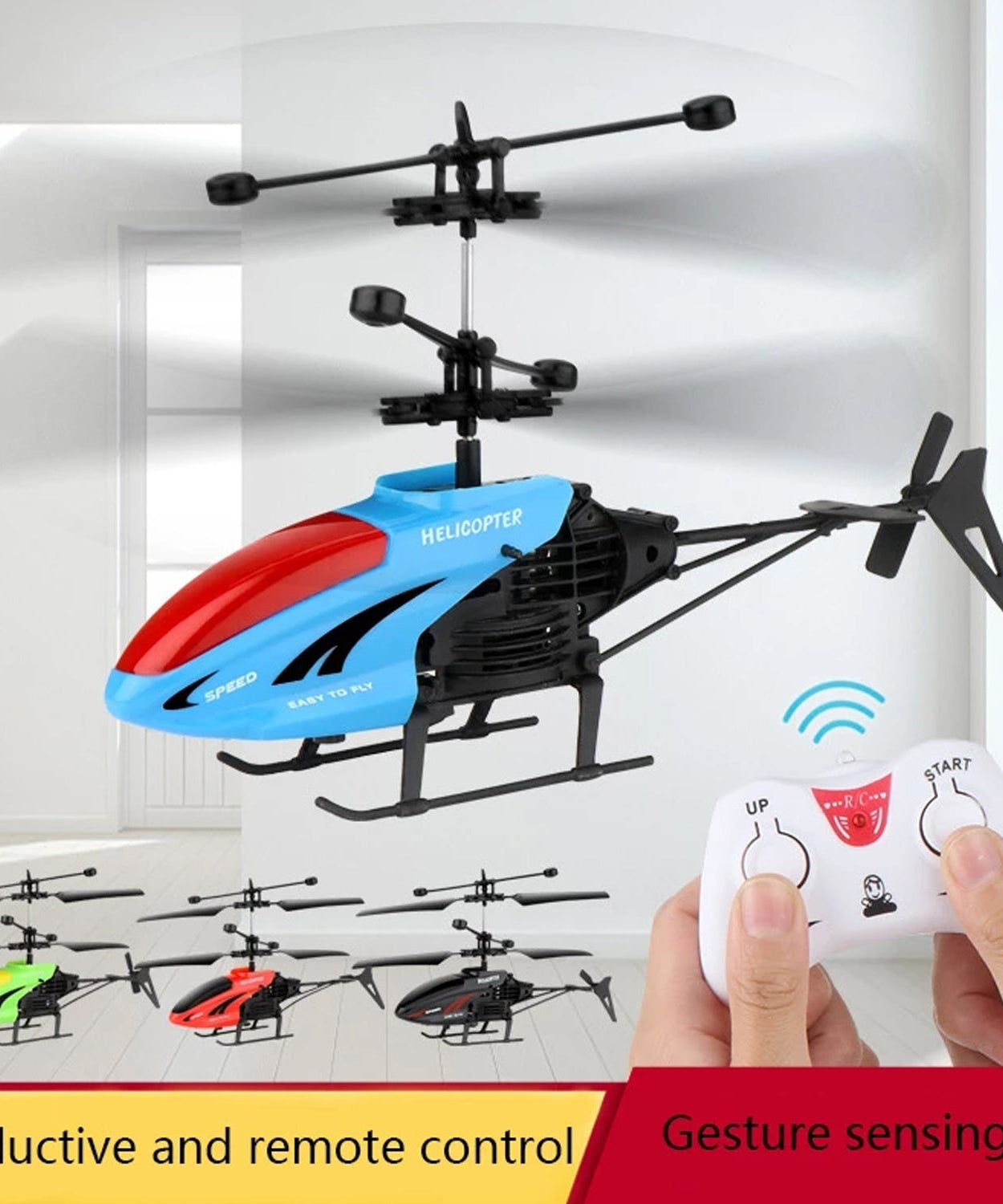 Remote control helicopter in red