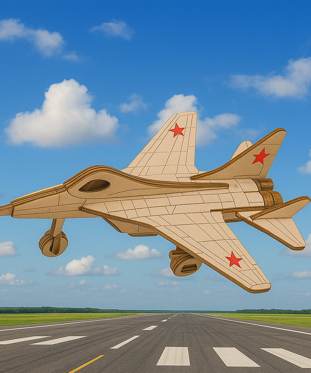 Buildable 3D Wooden Jet Puzzle