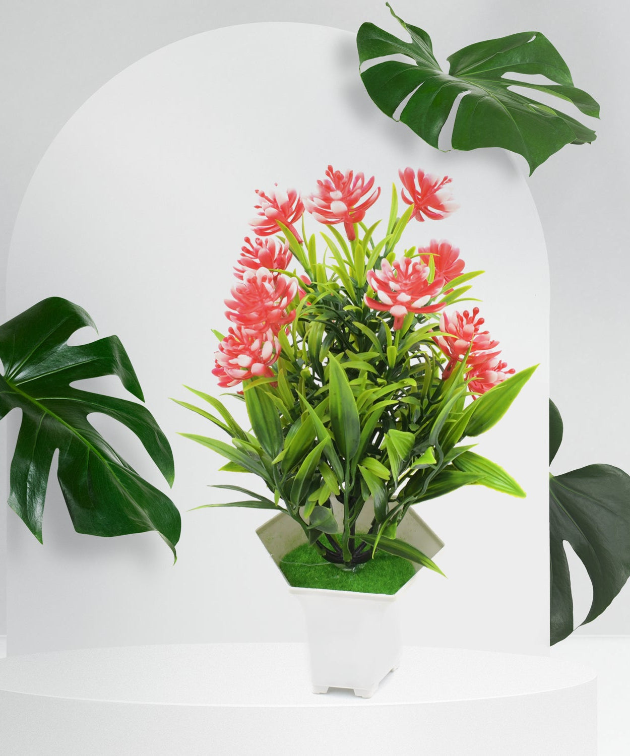 Wild Artificial Flower Plant for Home & Office Decor (1 Pc, Cute Pot)
