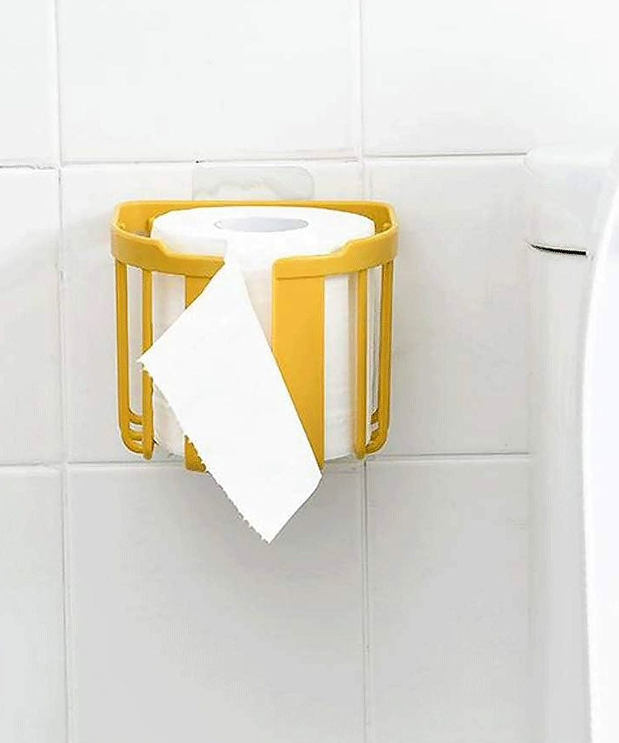 Toilet Paper Holder Bathroom, Tissue Roll Wall Mounted Plastic Bathroom Toilet Paper Roll Holder, Tissue Holder with Storage and Dispenser for Bathroom, Kitchen, Washroom | 14 x 13.5 x 11 Cm