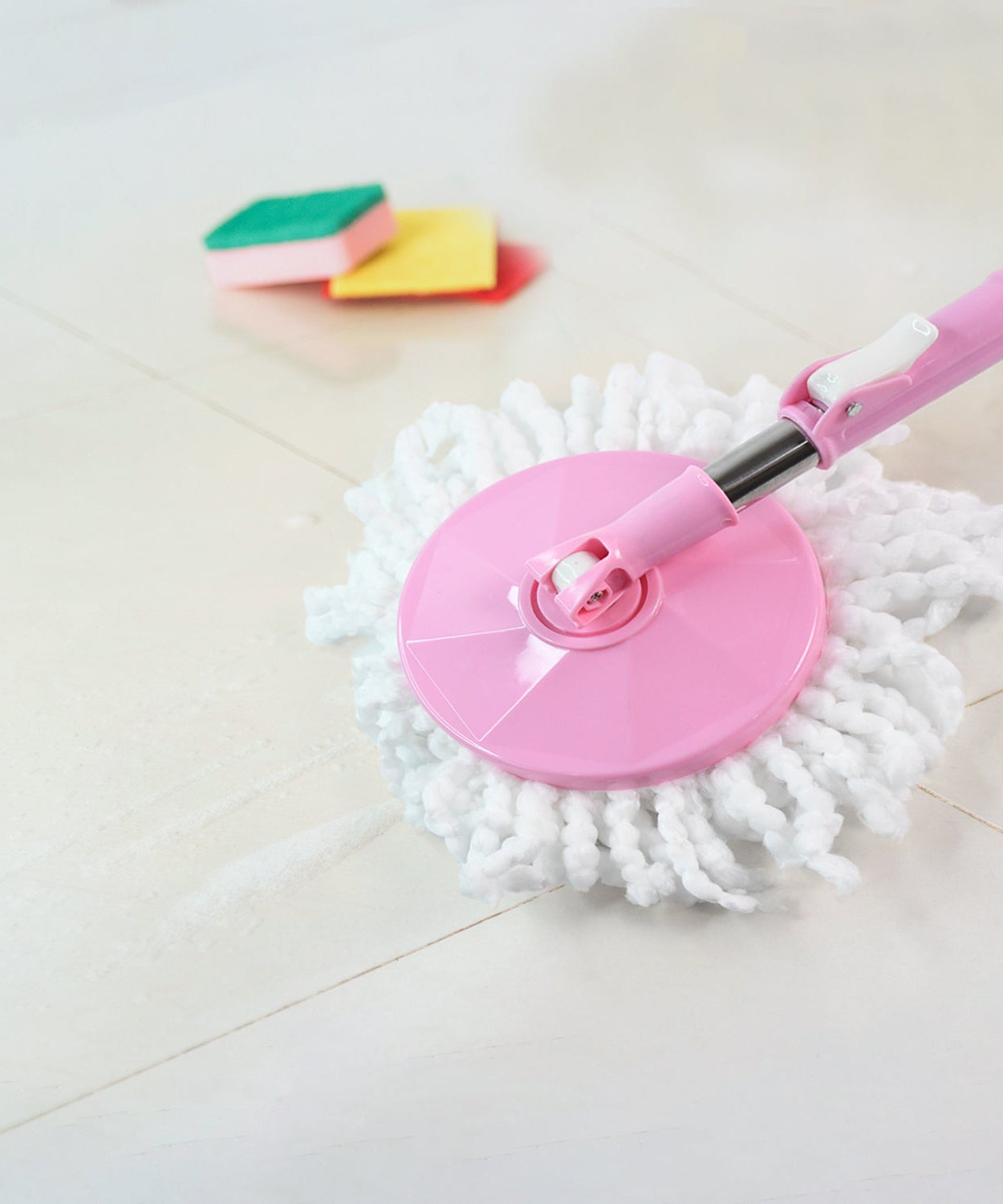 Home Cleaning Stainless Steel 360° Rotating Pole - Microfiber Mop with Adjustable Rod Stick Mix Color)