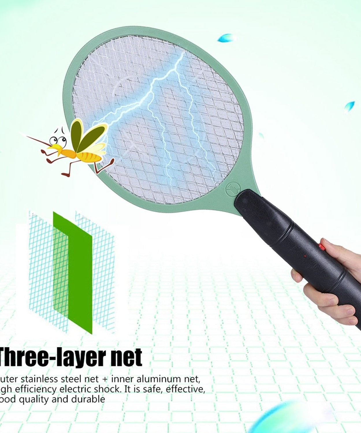 Rechargeable electric mosquito killer racket