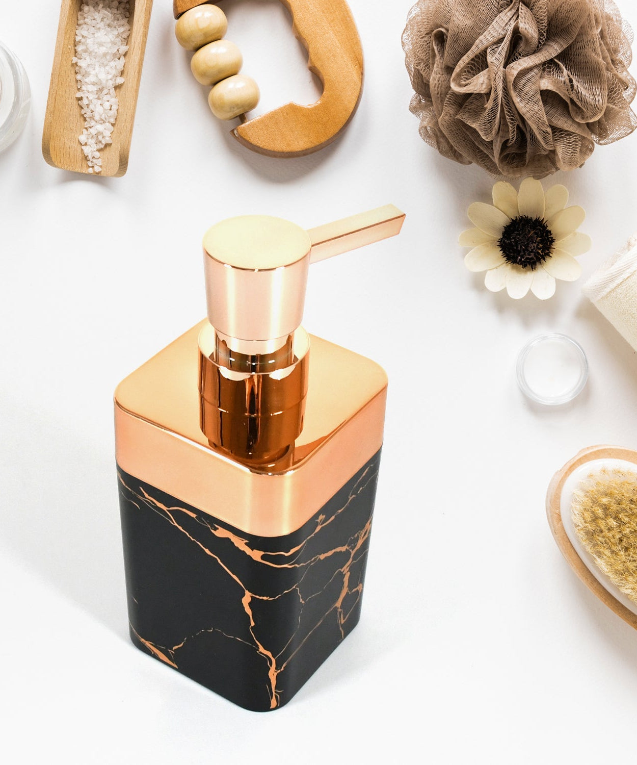 Bathroom Accessories Set, Bathroom Decor with 1 Soap Dispenser, 1 Tumbler, 1 Tray, 1 Soap Dish for Bathroom, Kitchen, Office, Gift for Women and Men (4 pcs set)