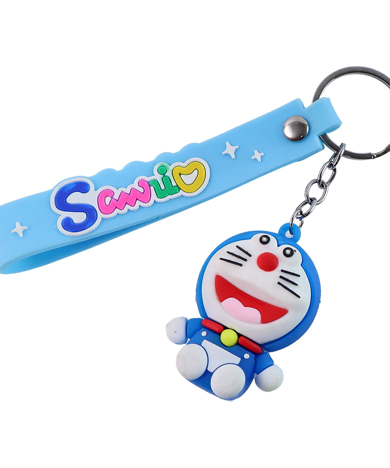 Cute Cartoon Silicone 3D Key Chain with Metal Hook & Strap (Pack of 1 / Mix Design)
