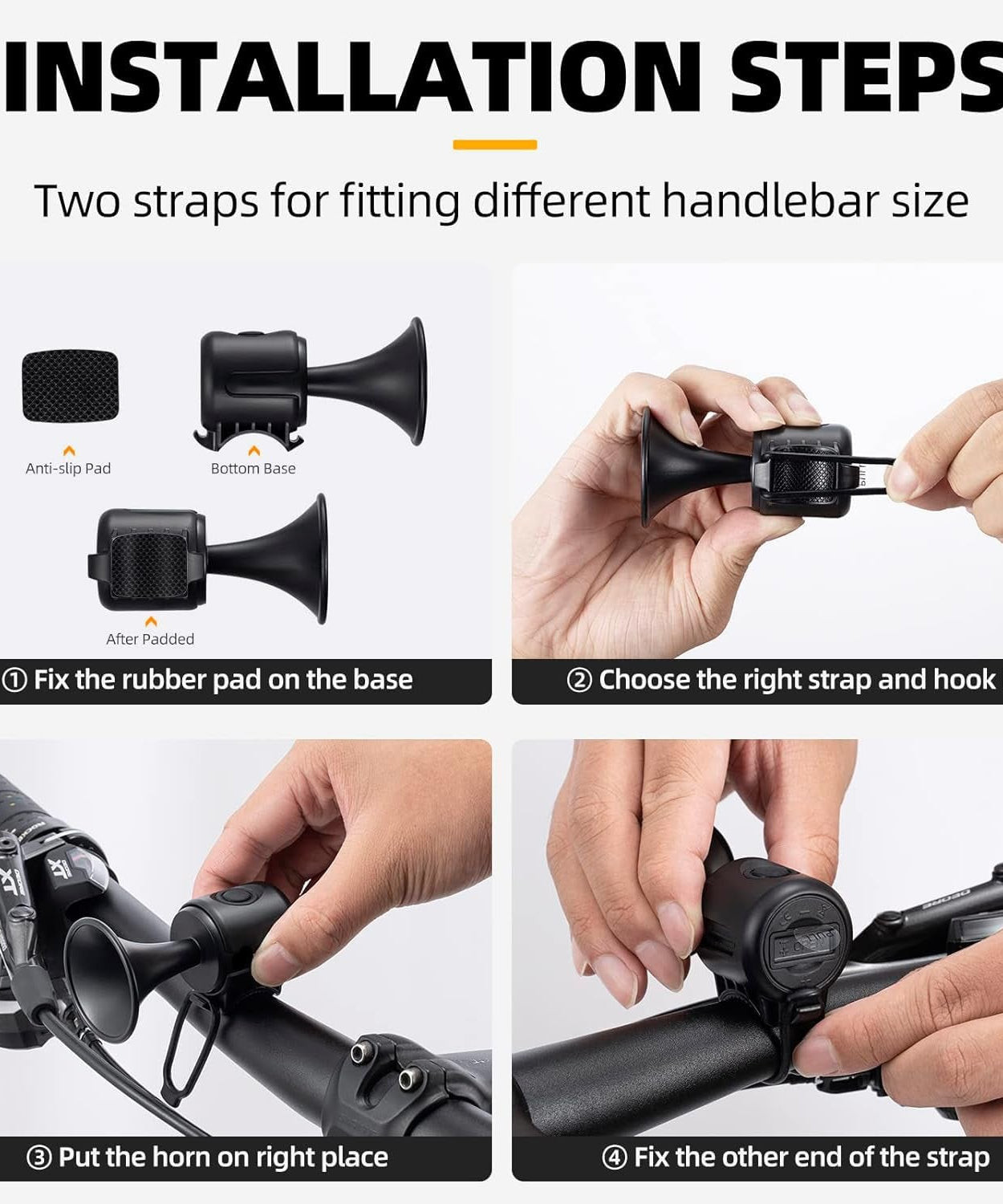 Loud 120dB Bicycle Air Horn – Waterproof Electric Bell with Long Battery Life