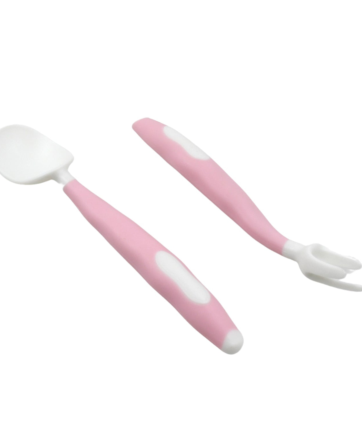 Silicone Bendable Kids Spoon & Fork Set – Toddler Self-Feeding Utensils (2 Pc Set)